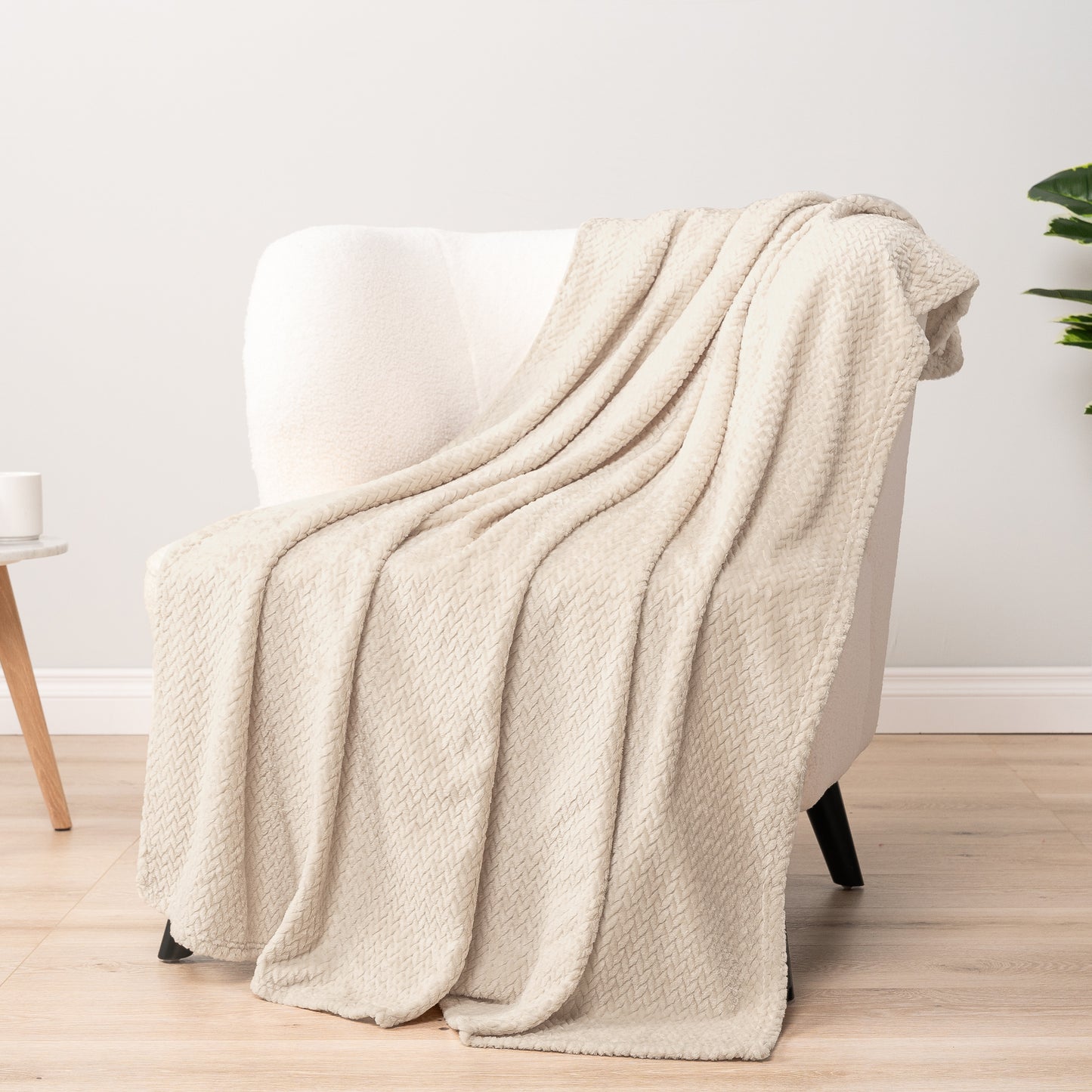 Leaves Textured Fleece Blanket