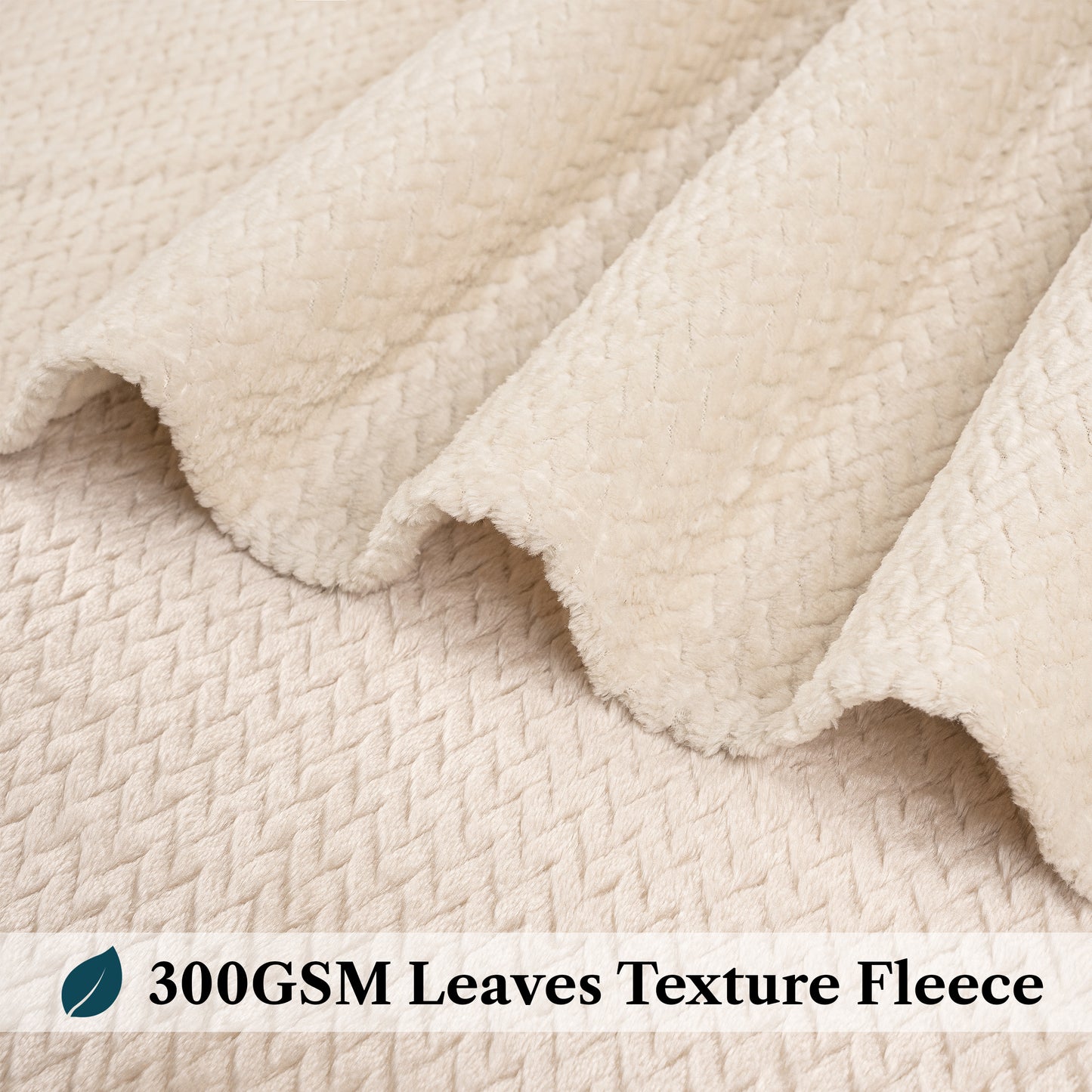 Leaves Textured Fleece Blanket