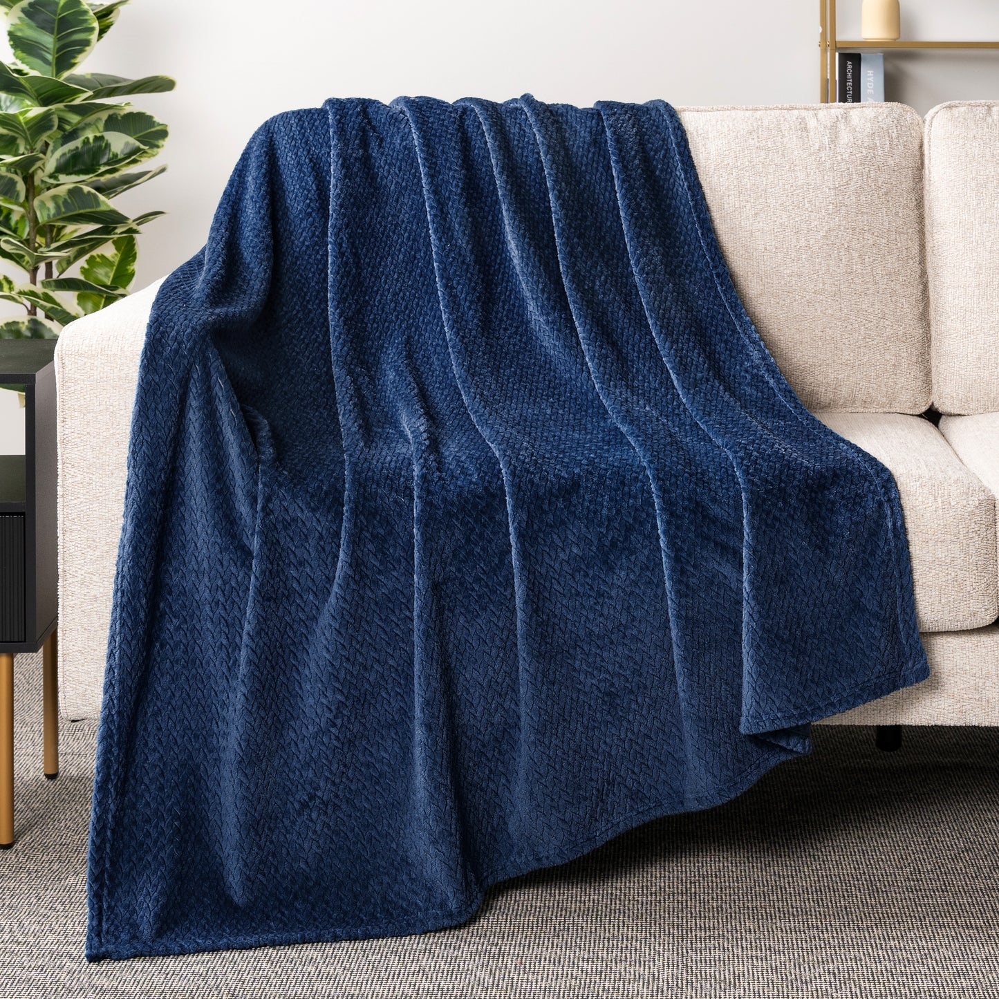 Leaves Textured Fleece Blanket
