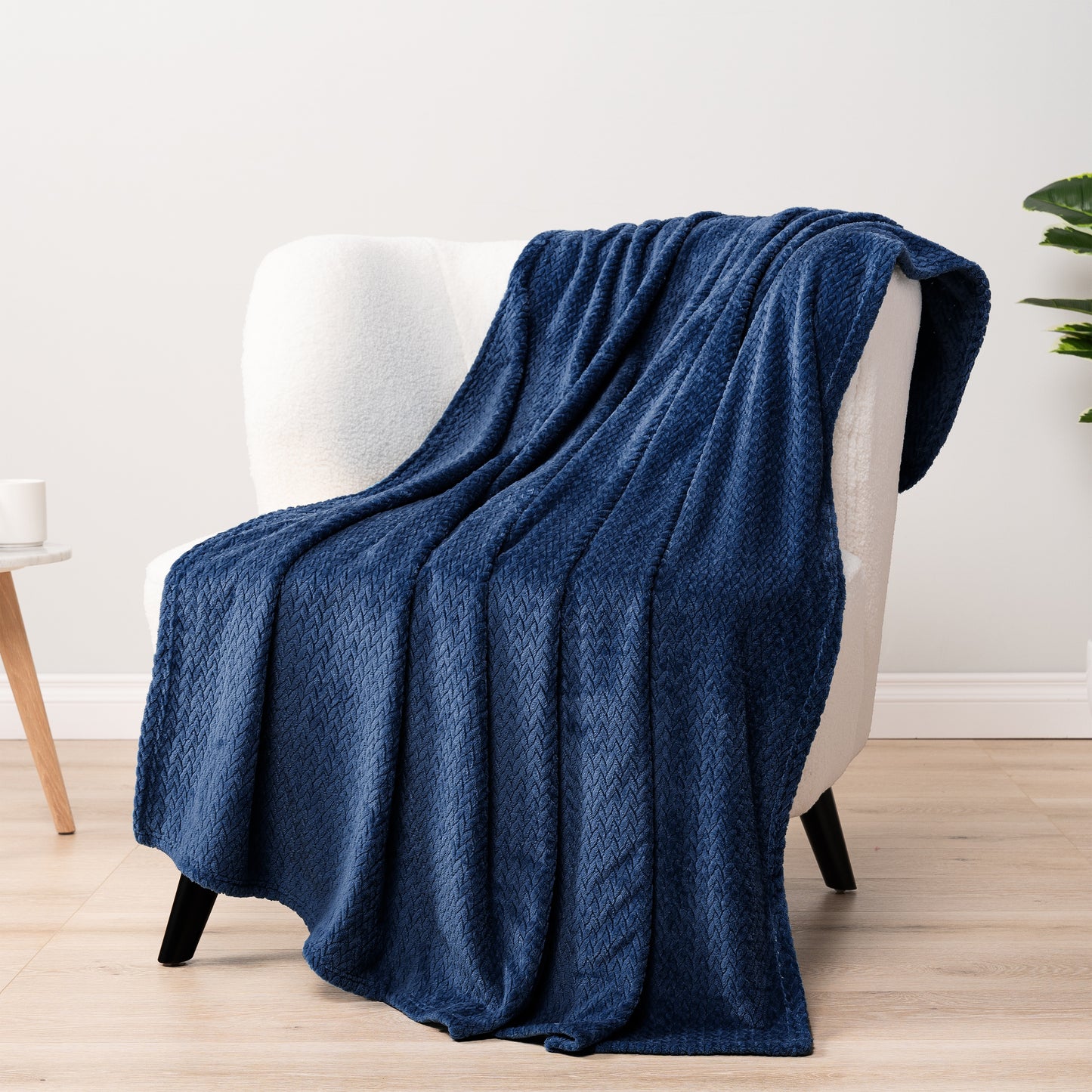 Leaves Textured Fleece Blanket