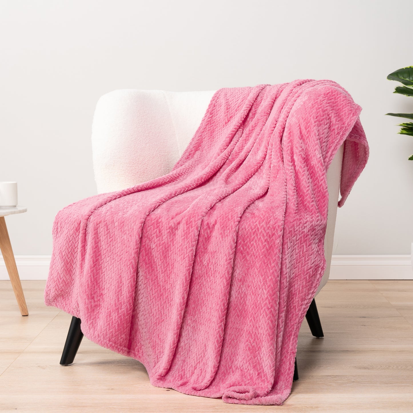Leaves Textured Fleece Blanket