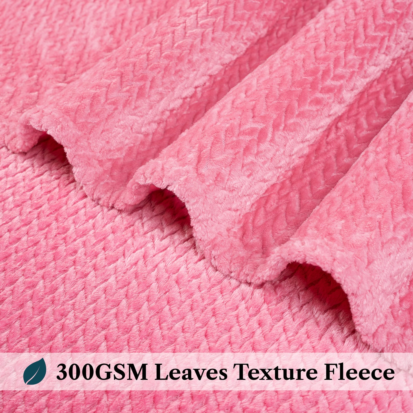 Leaves Textured Fleece Blanket