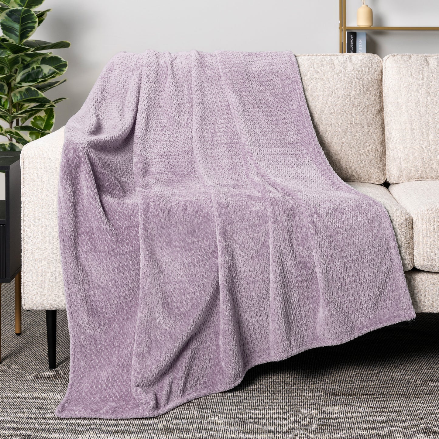 Leaves Textured Fleece Blanket
