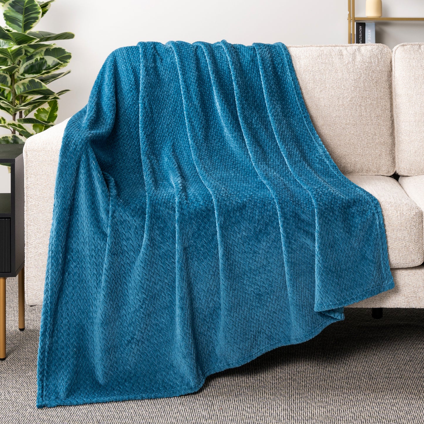 Leaves Textured Fleece Blanket