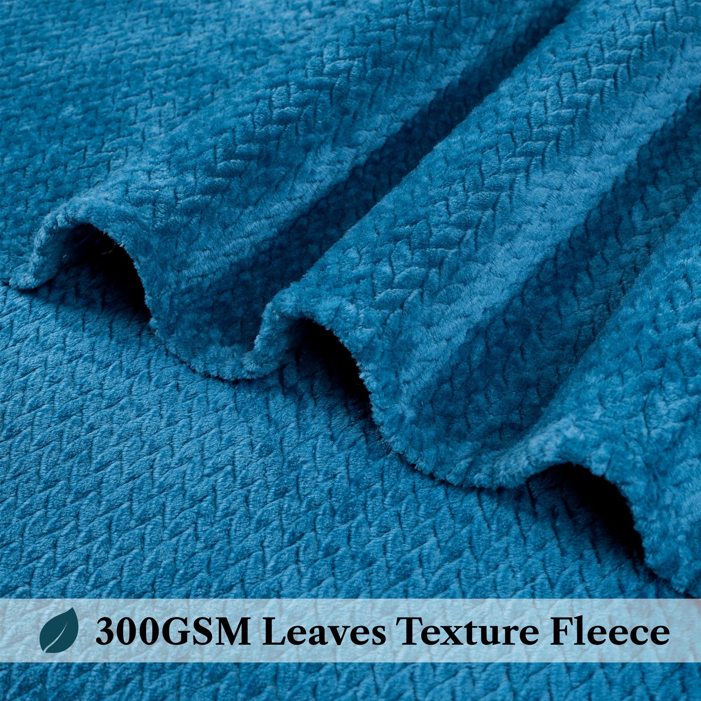 Leaves Textured Fleece Blanket