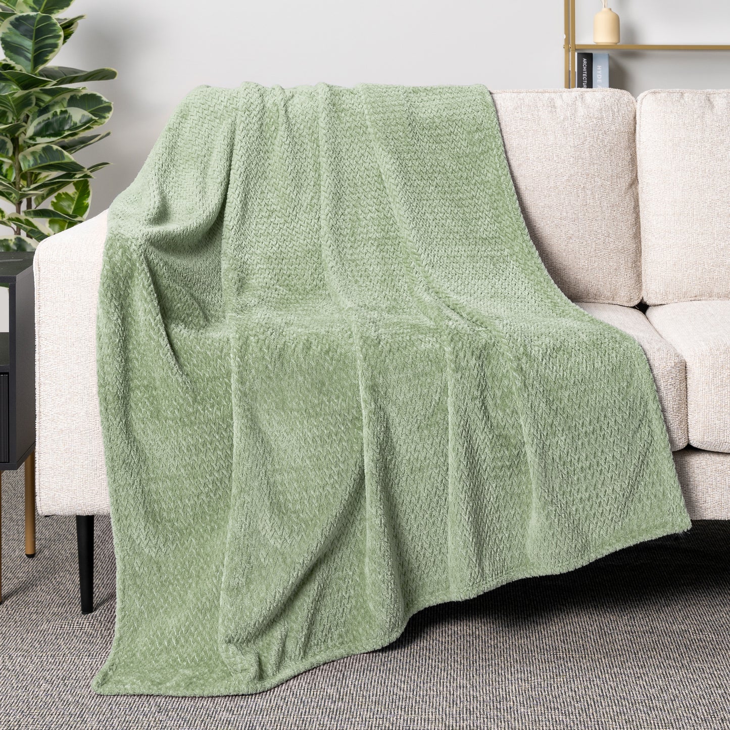 Leaves Textured Fleece Blanket