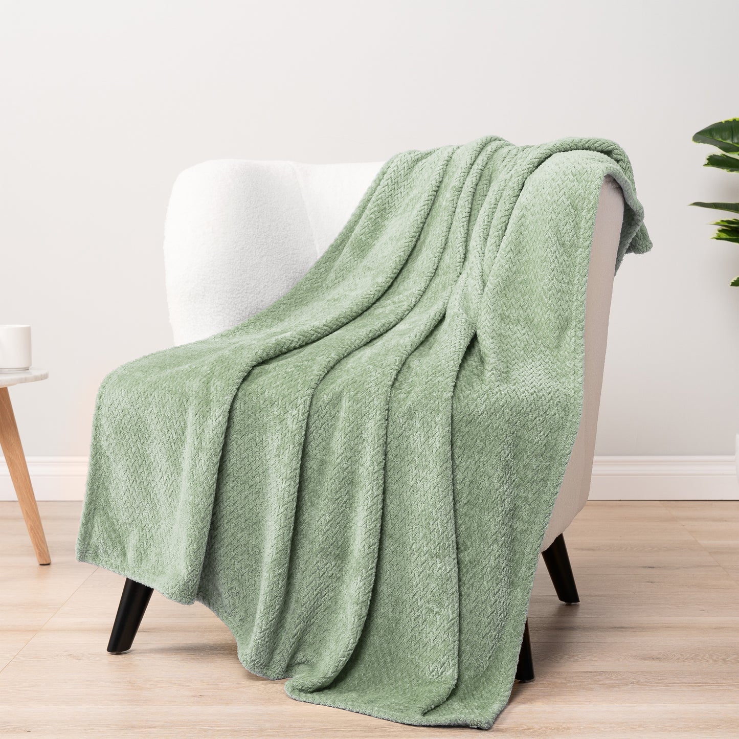 Leaves Textured Fleece Blanket