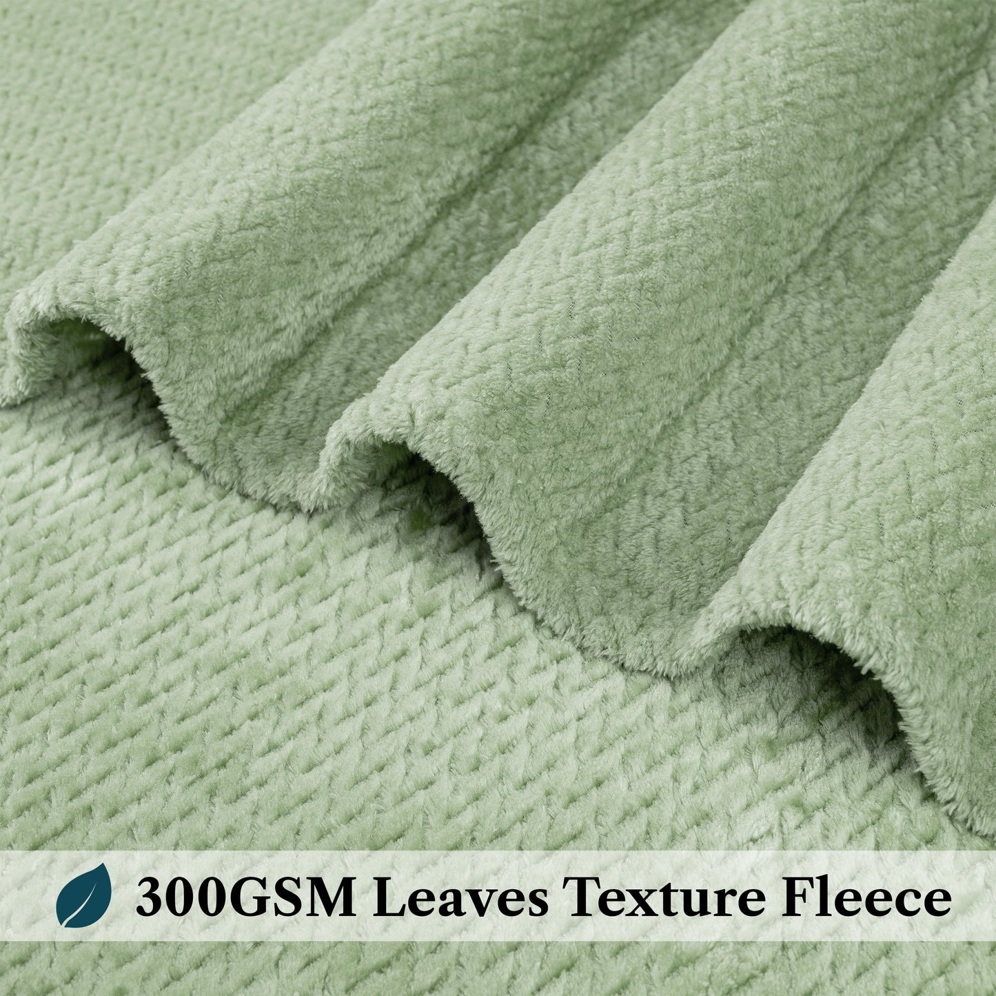 Leaves Textured Fleece Blanket