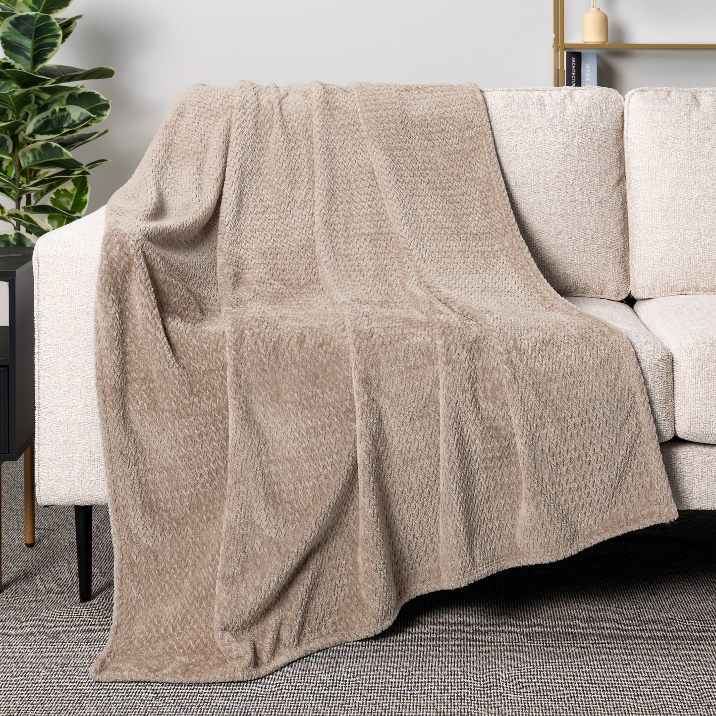 Leaves Textured Fleece Blanket