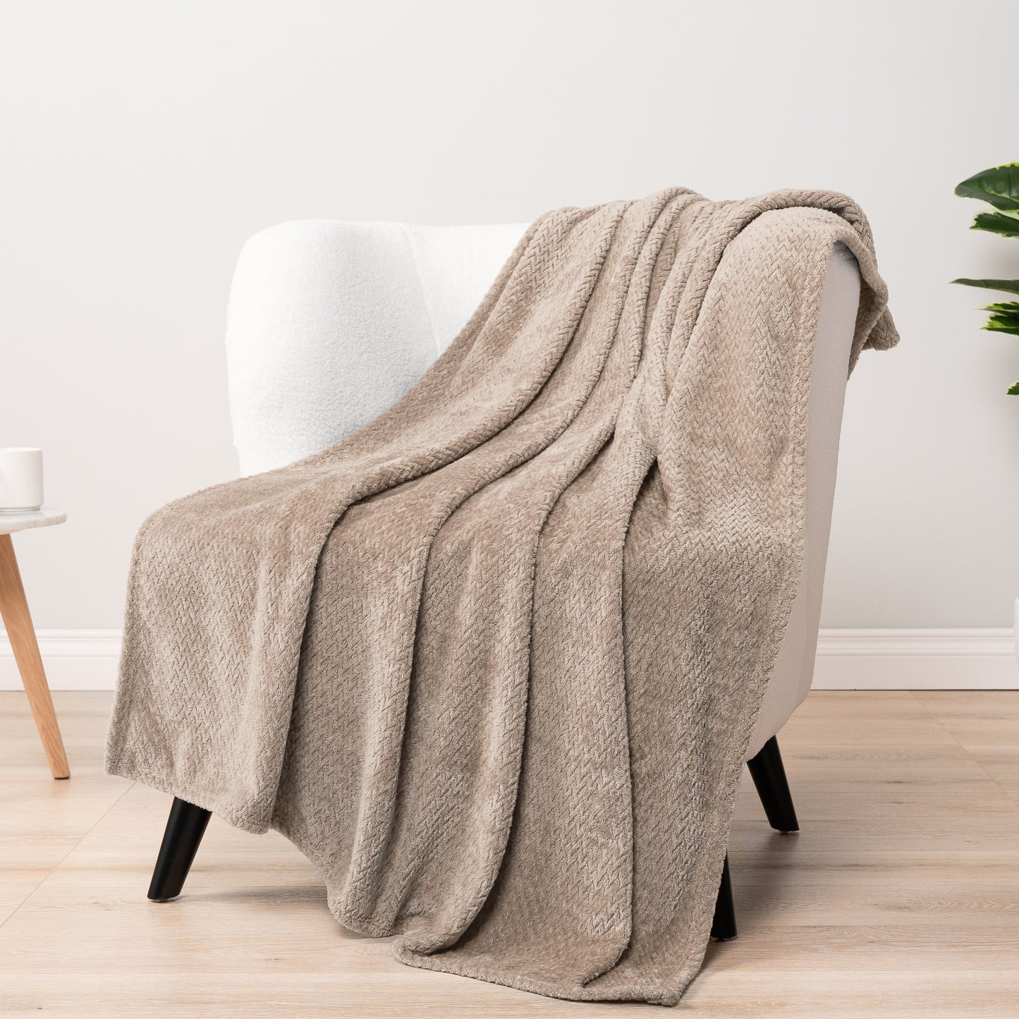 Leaves Textured Fleece Blanket