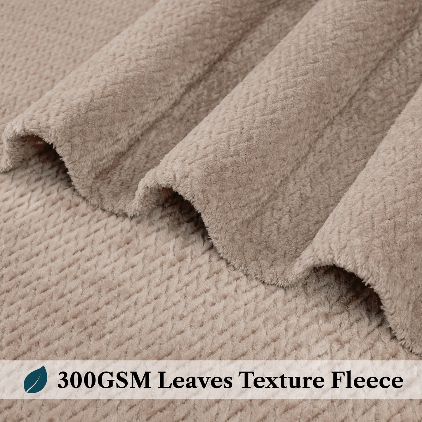 Leaves Textured Fleece Blanket