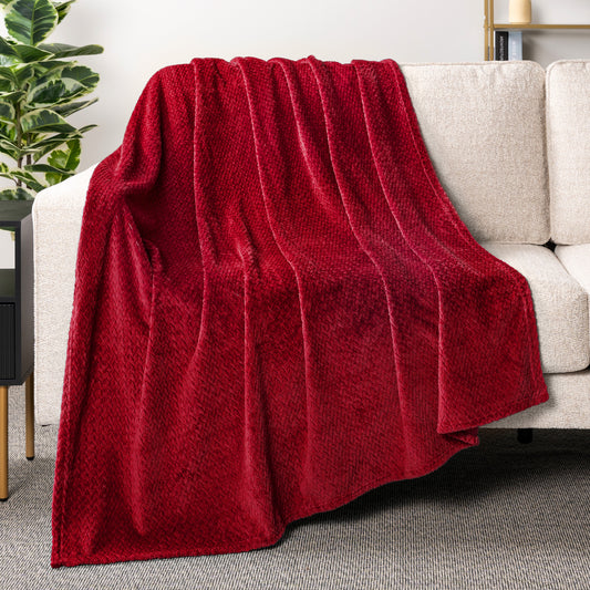 Leaves Textured Fleece Blanket
