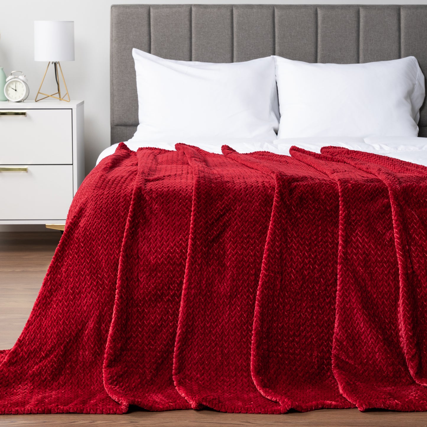 Leaves Textured Fleece Blanket