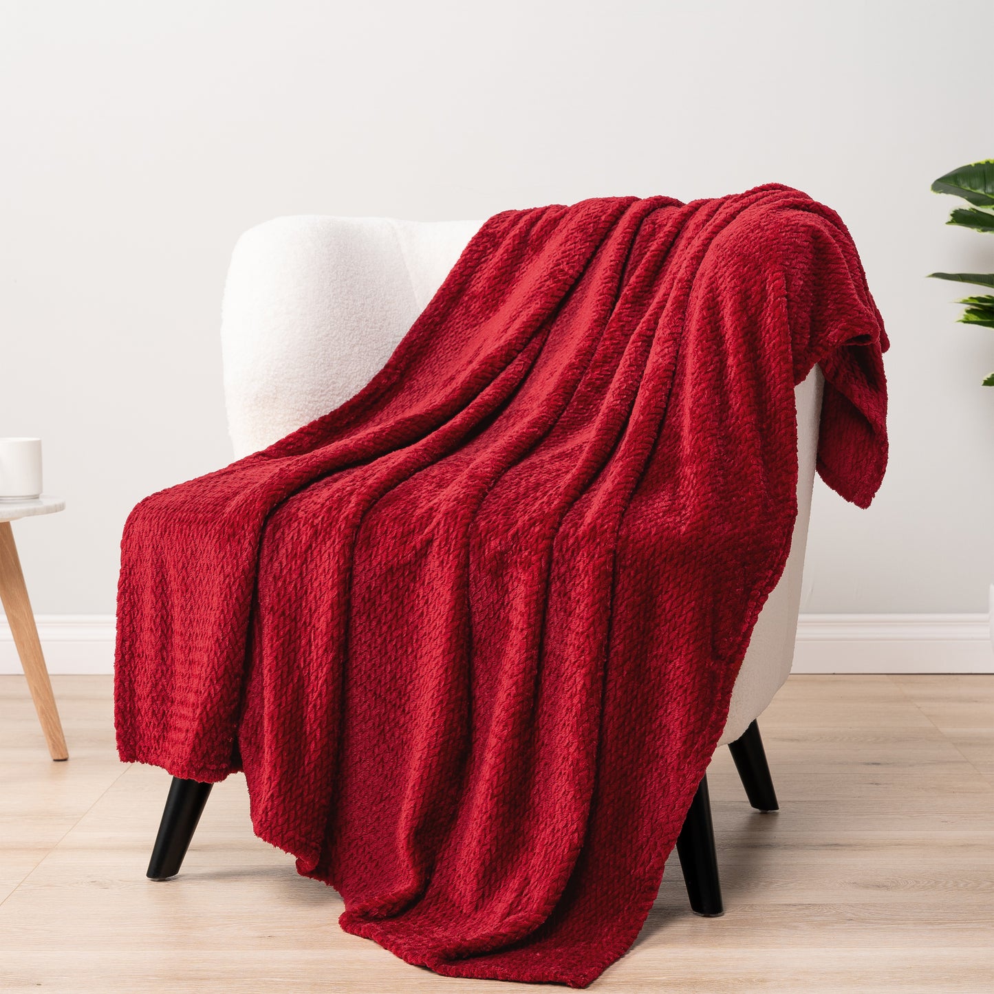 Leaves Textured Fleece Blanket