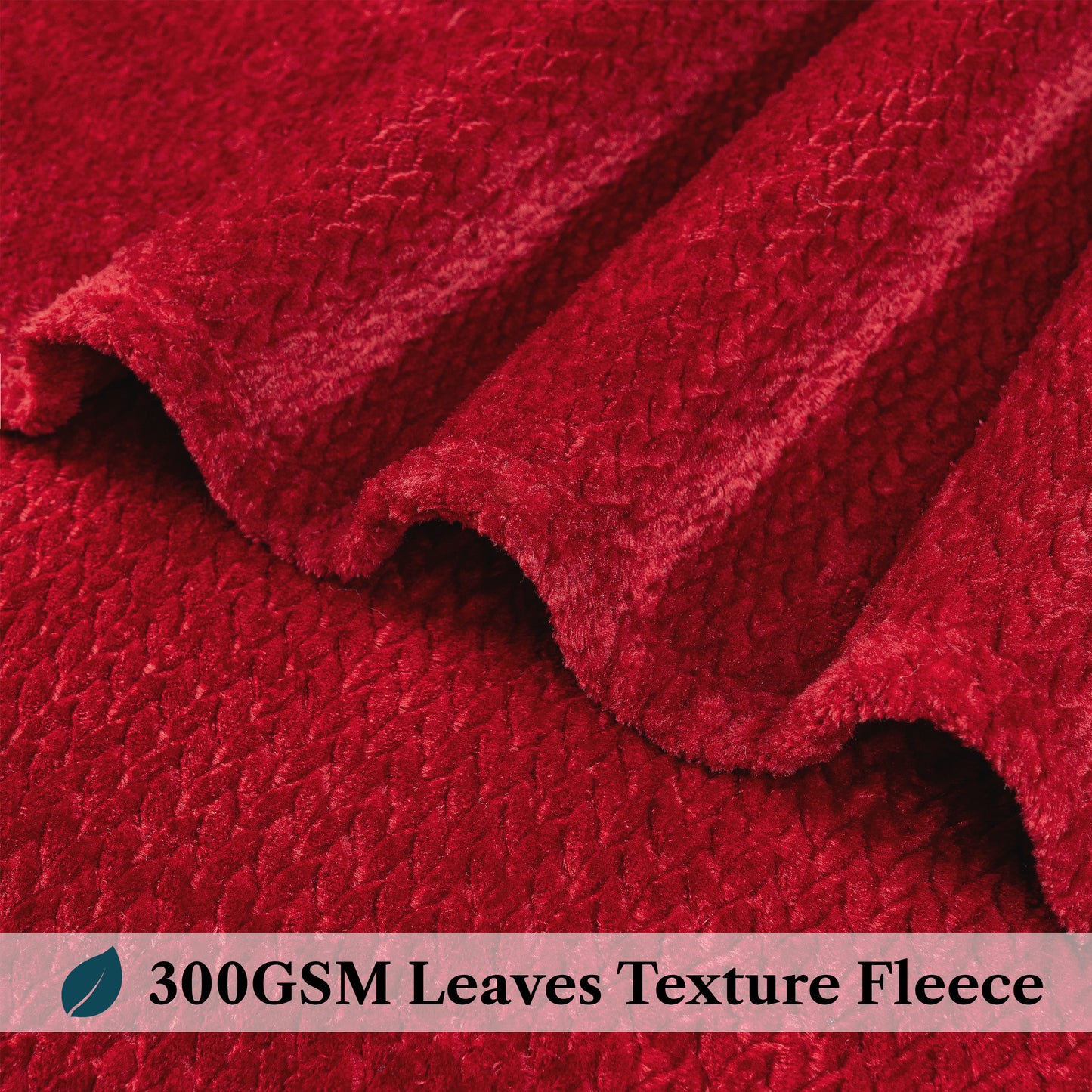 Leaves Textured Fleece Blanket
