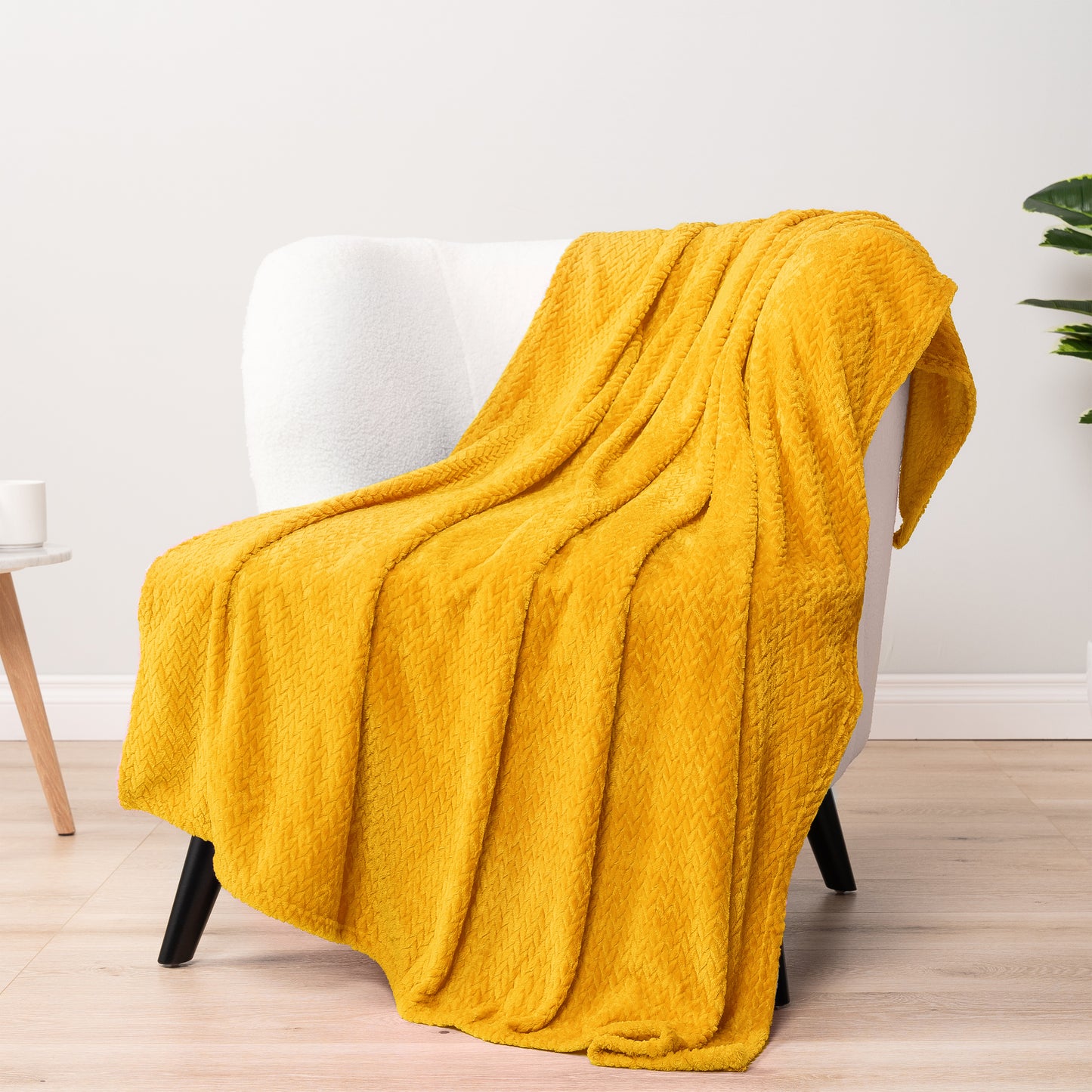 Leaves Textured Fleece Blanket