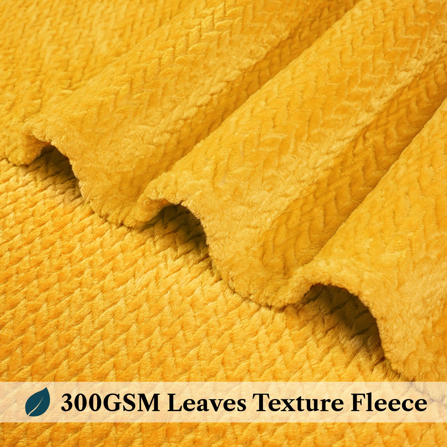 Leaves Textured Fleece Blanket