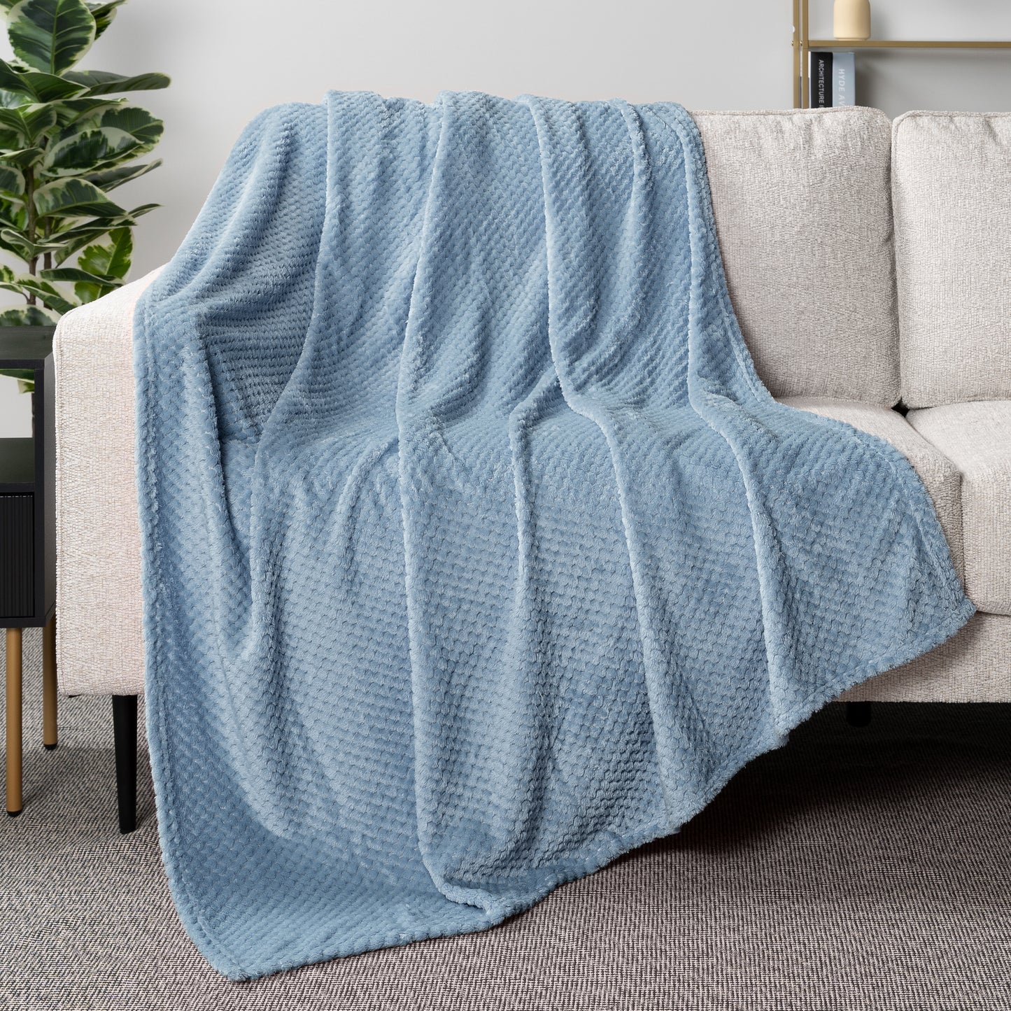 Waffle Textured Fleece Blanket