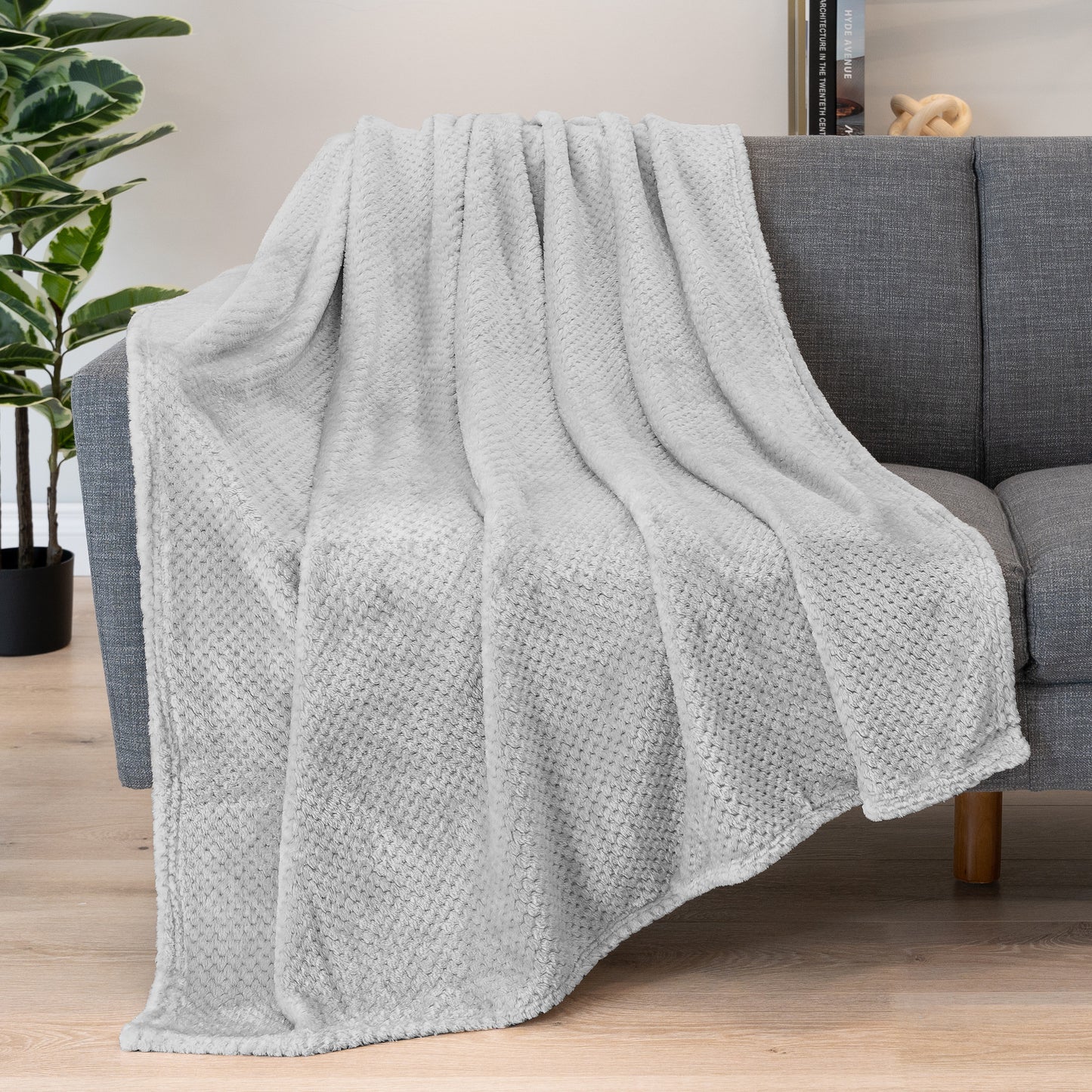 Waffle Textured Fleece Blanket
