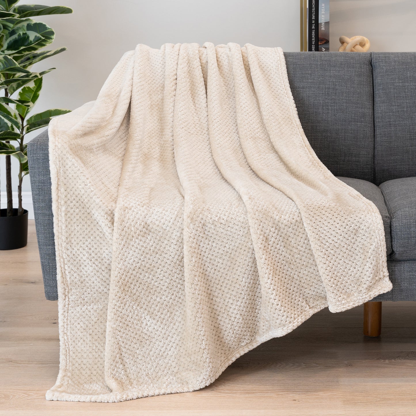 Waffle Textured Fleece Blanket