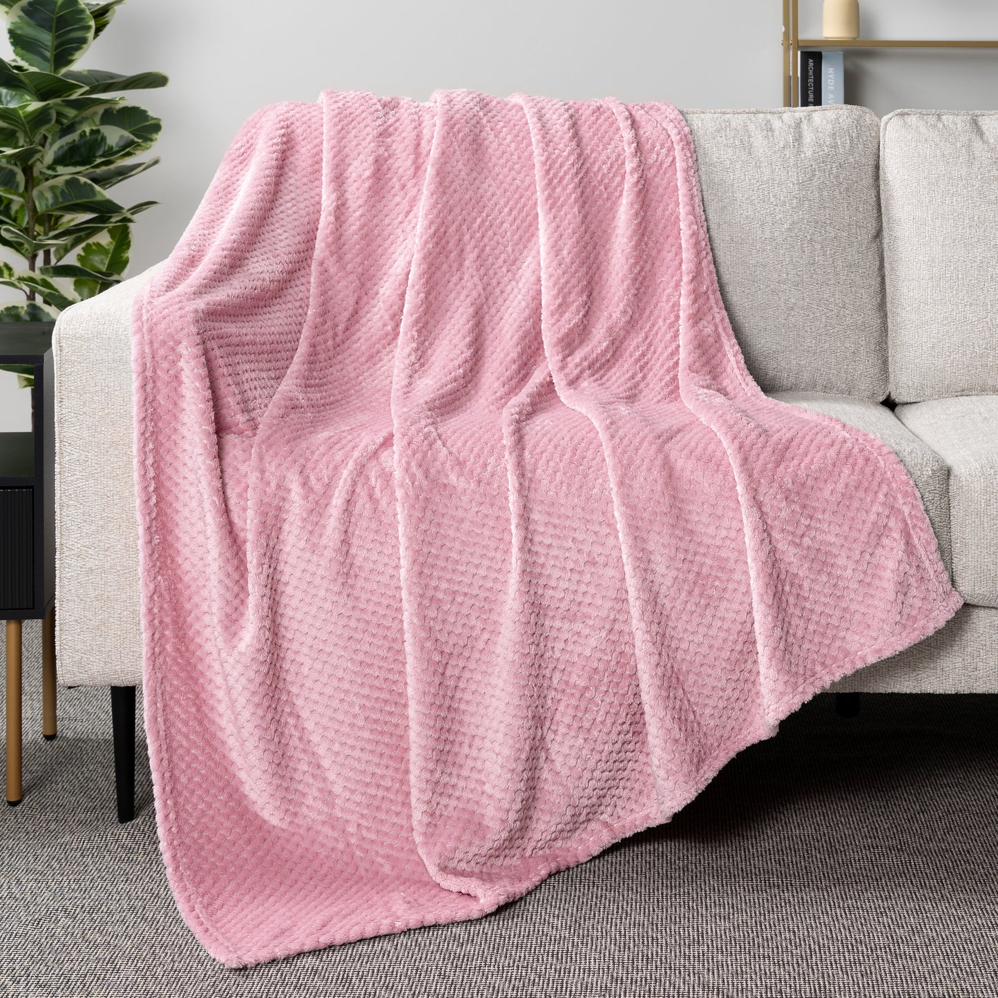 Waffle Textured Fleece Blanket