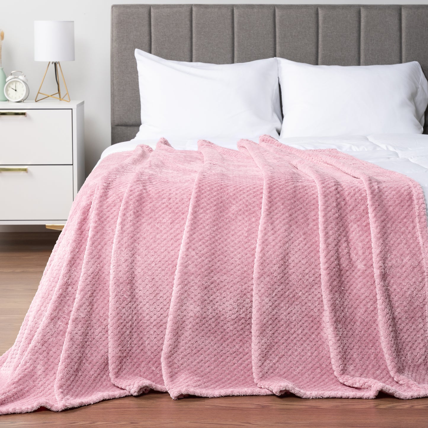 Waffle Textured Fleece Blanket