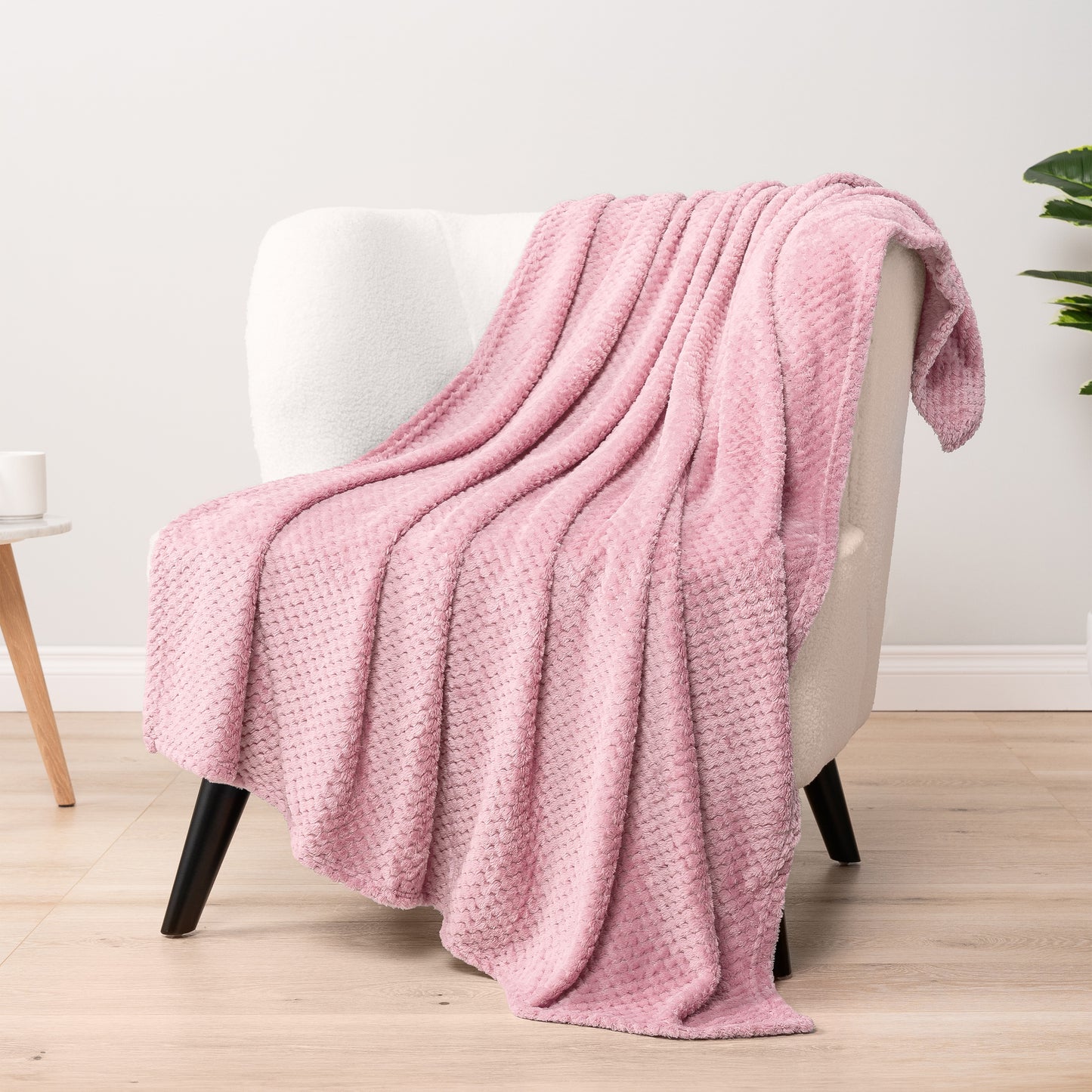 Waffle Textured Fleece Blanket