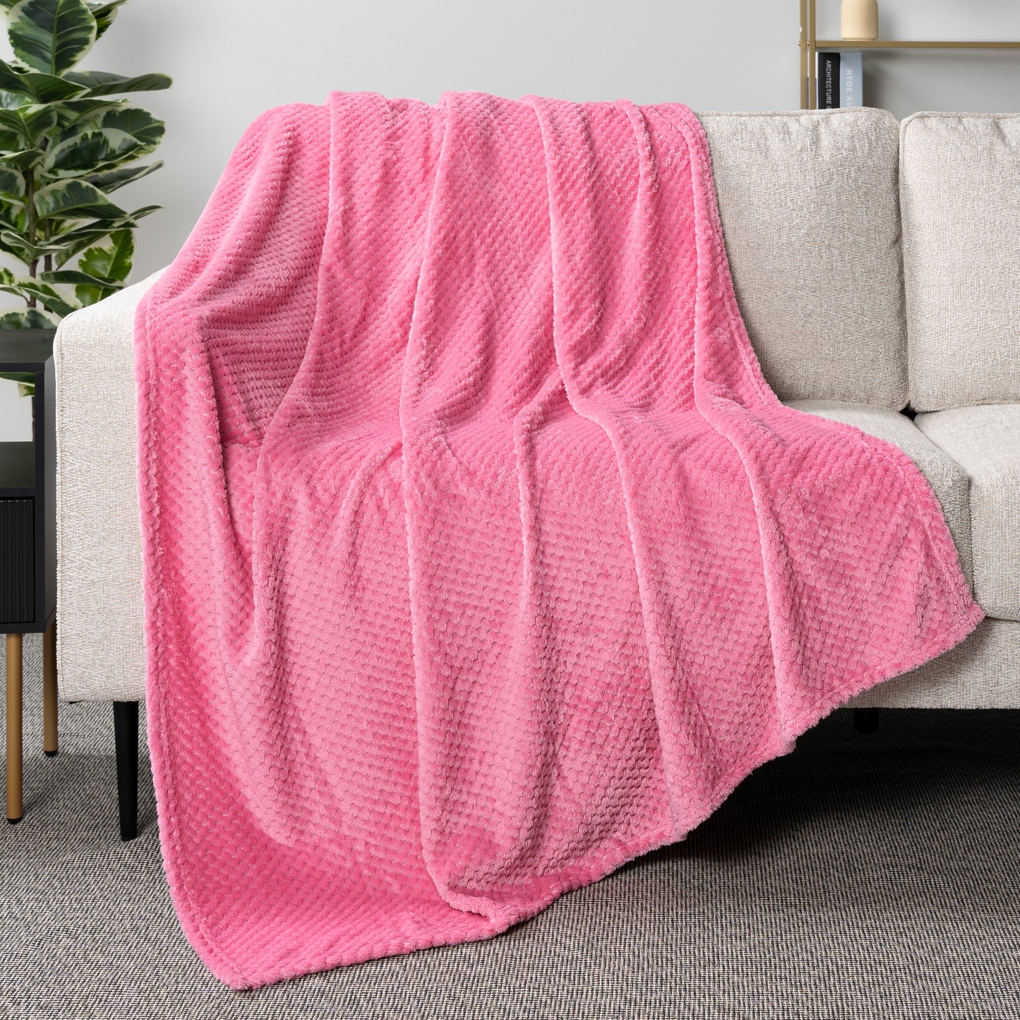 Waffle Textured Fleece Blanket
