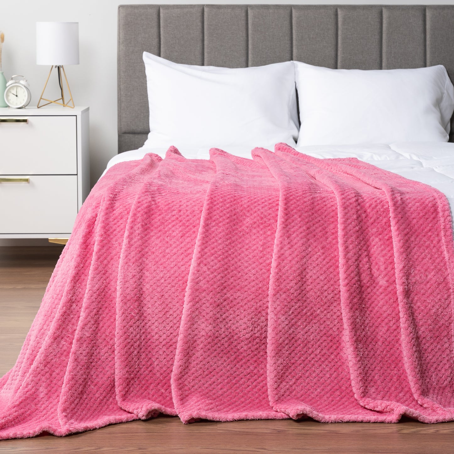Waffle Textured Fleece Blanket