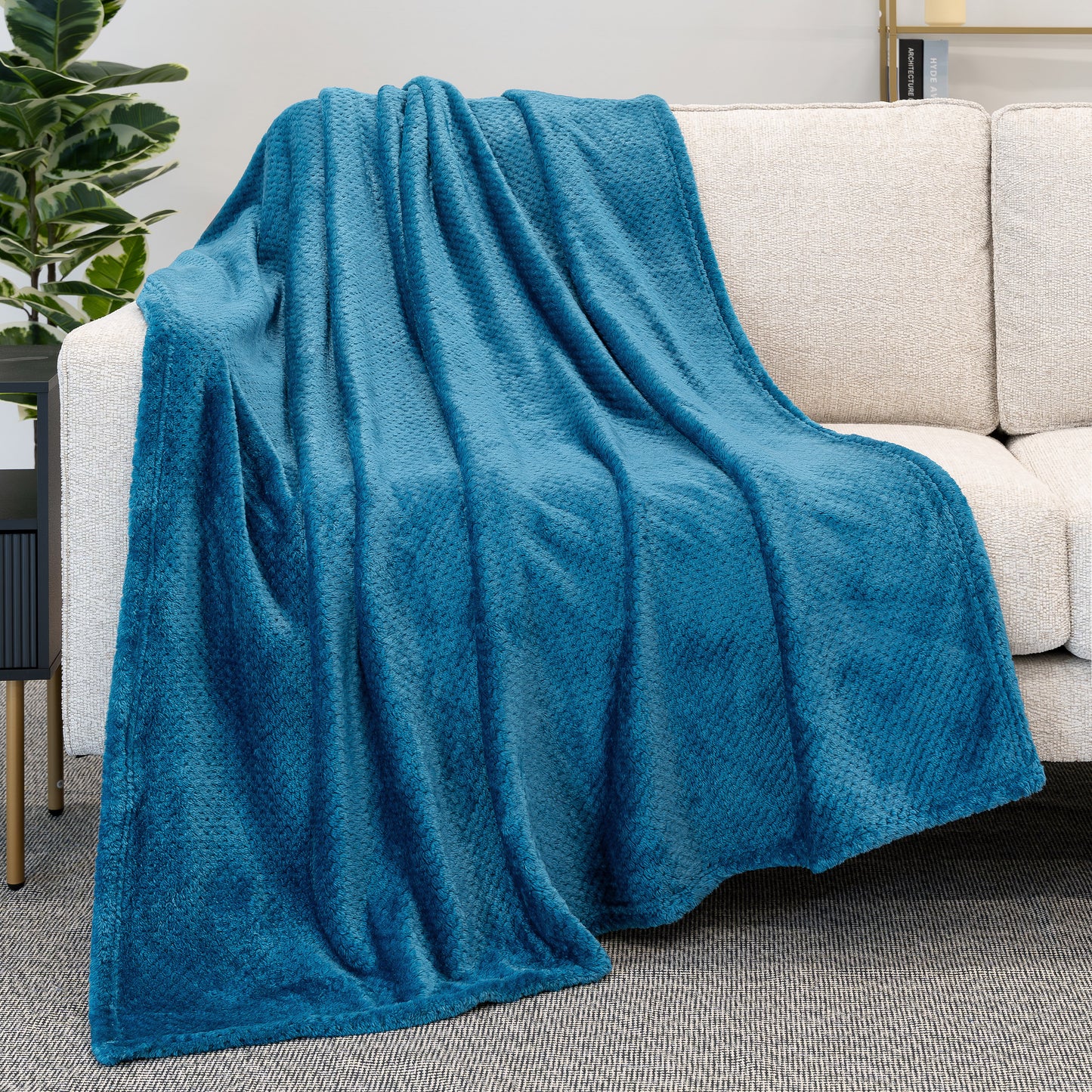 Waffle Textured Fleece Blanket