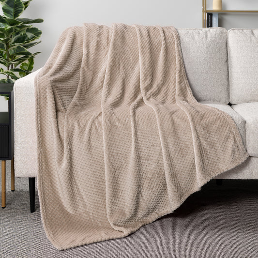 Waffle Textured Fleece Blanket