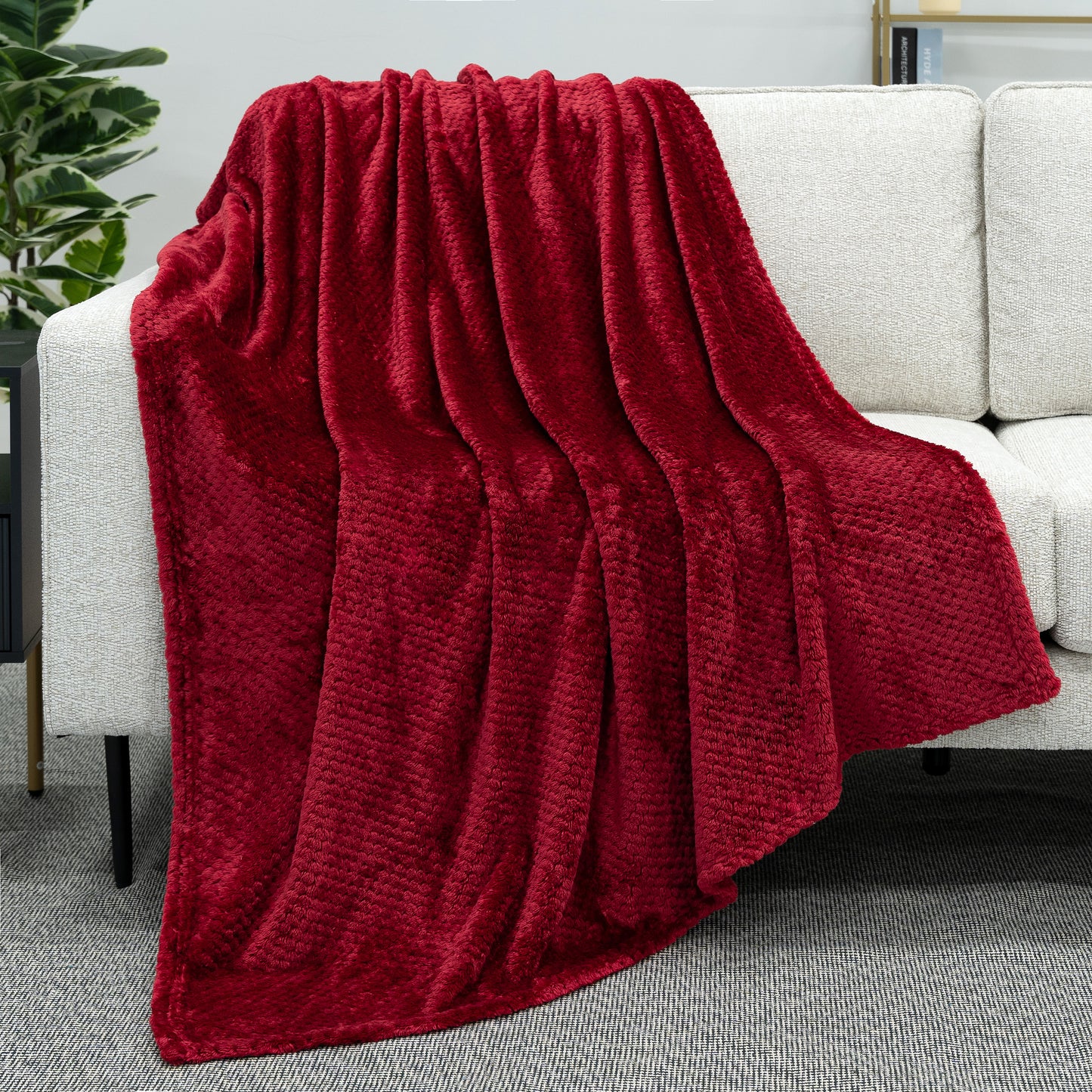 Waffle Textured Fleece Blanket