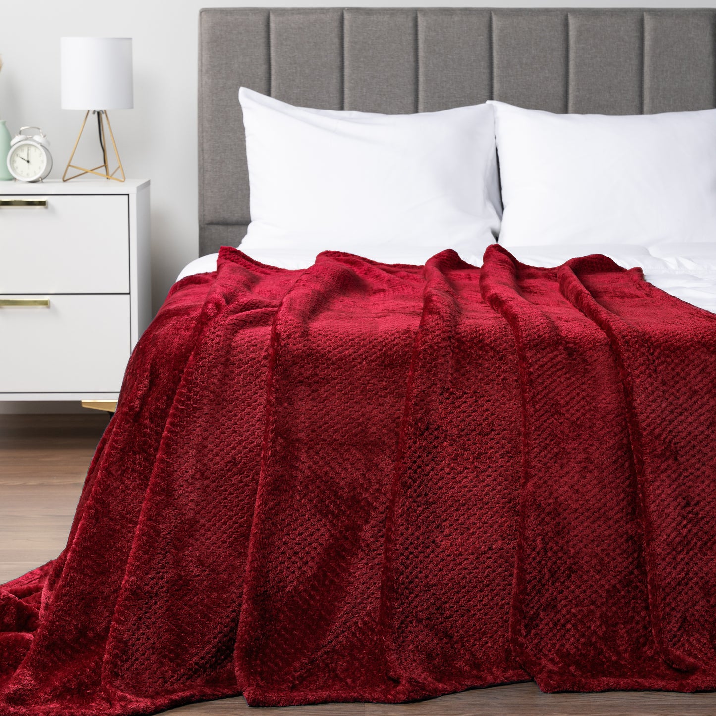 Waffle Textured Fleece Blanket