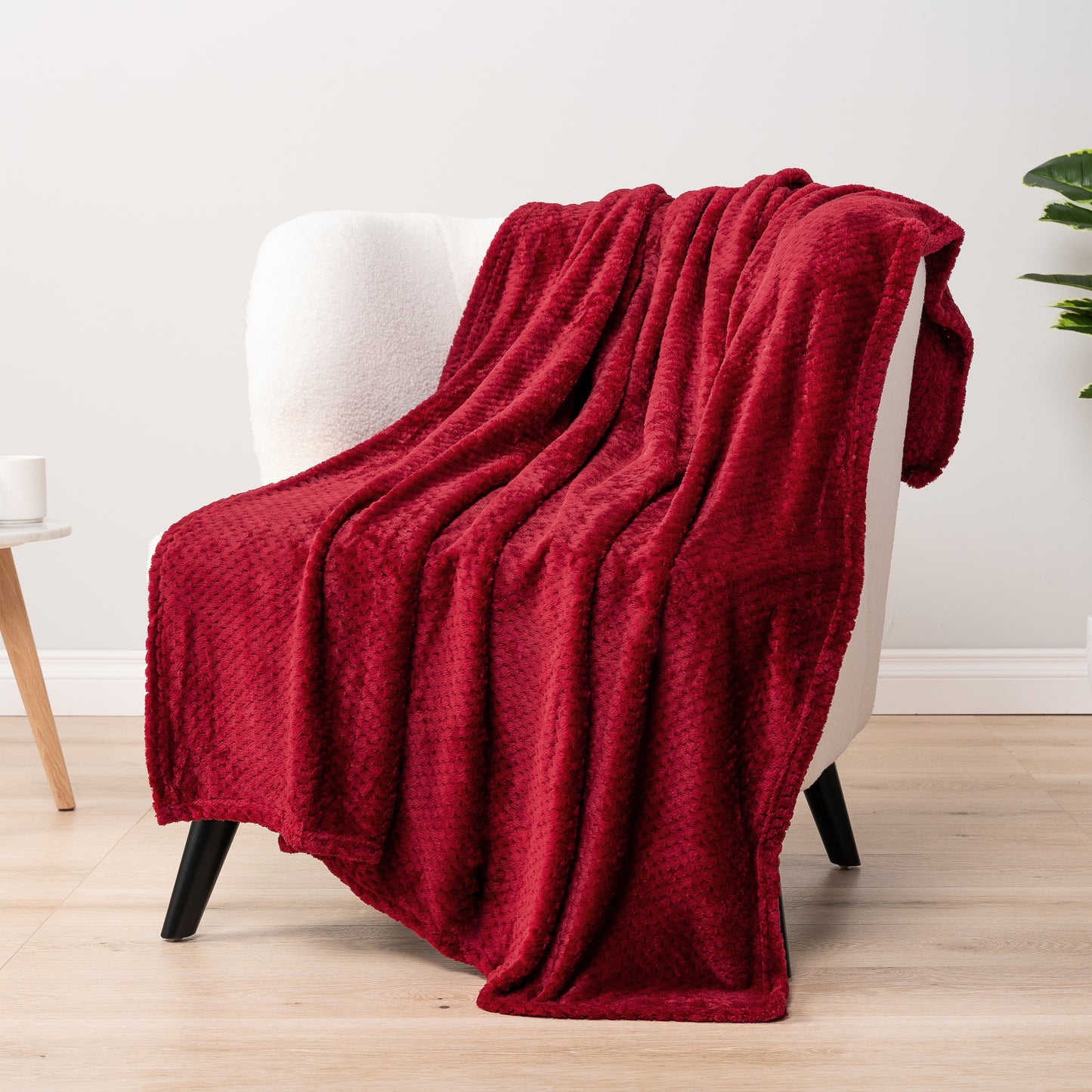 Waffle Textured Fleece Blanket
