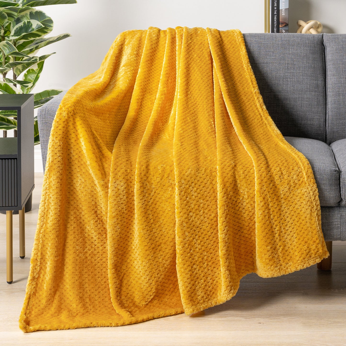 Waffle Textured Fleece Blanket