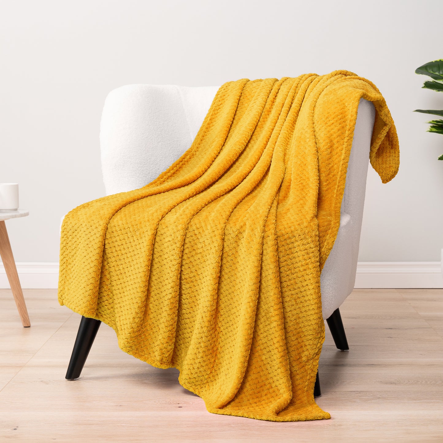Waffle Textured Fleece Blanket