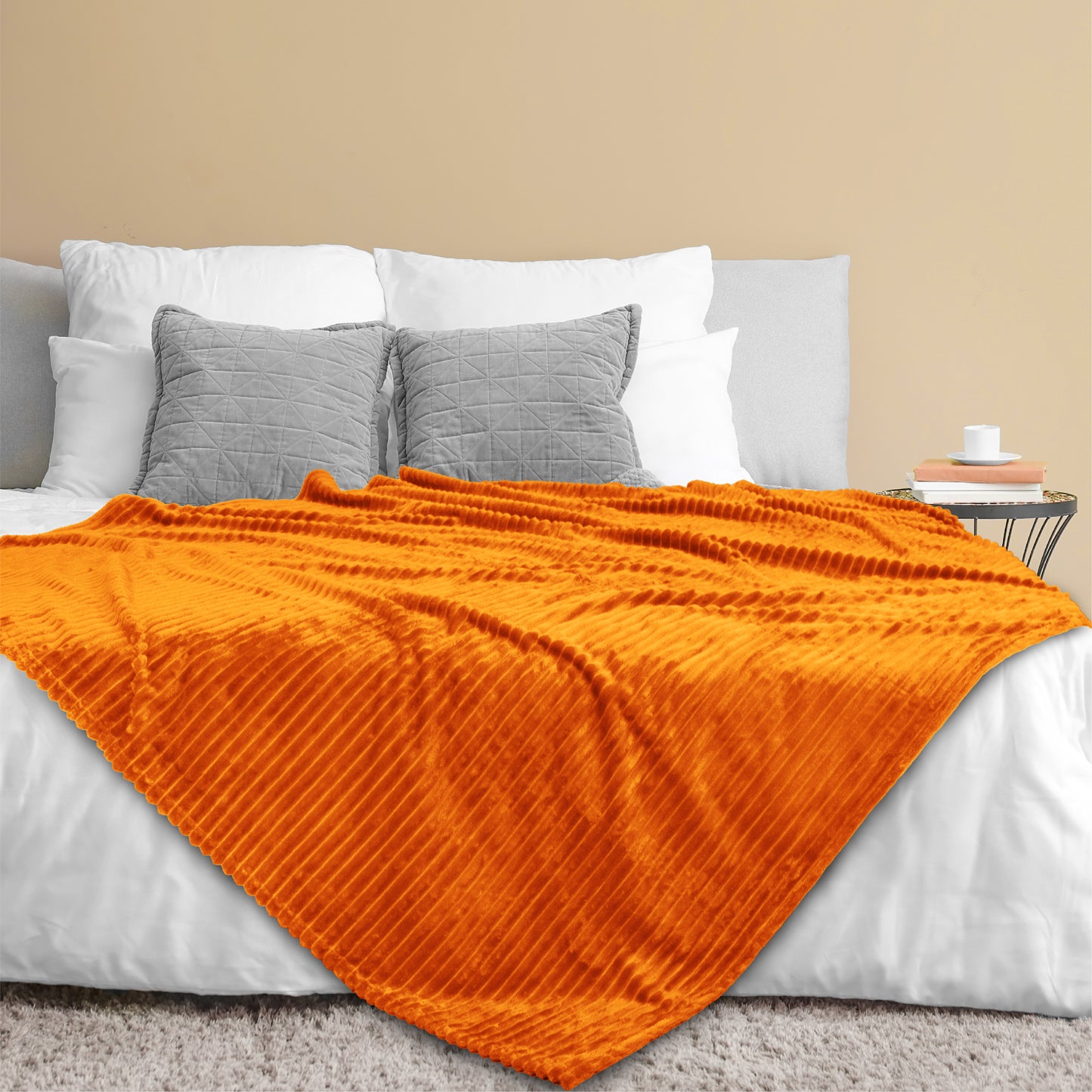 Ribbed Fleece Throw Blanket