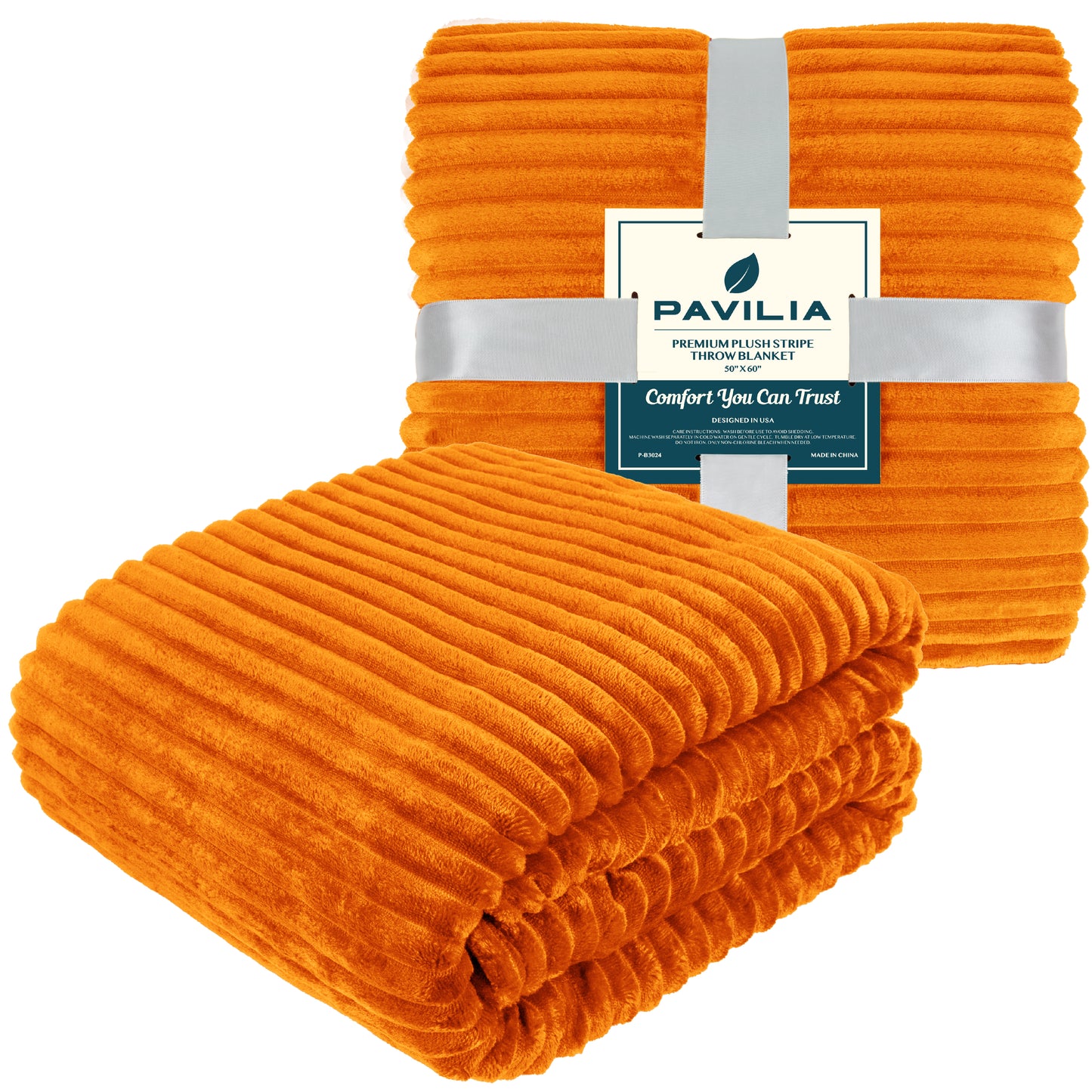 Ribbed Fleece Throw Blanket