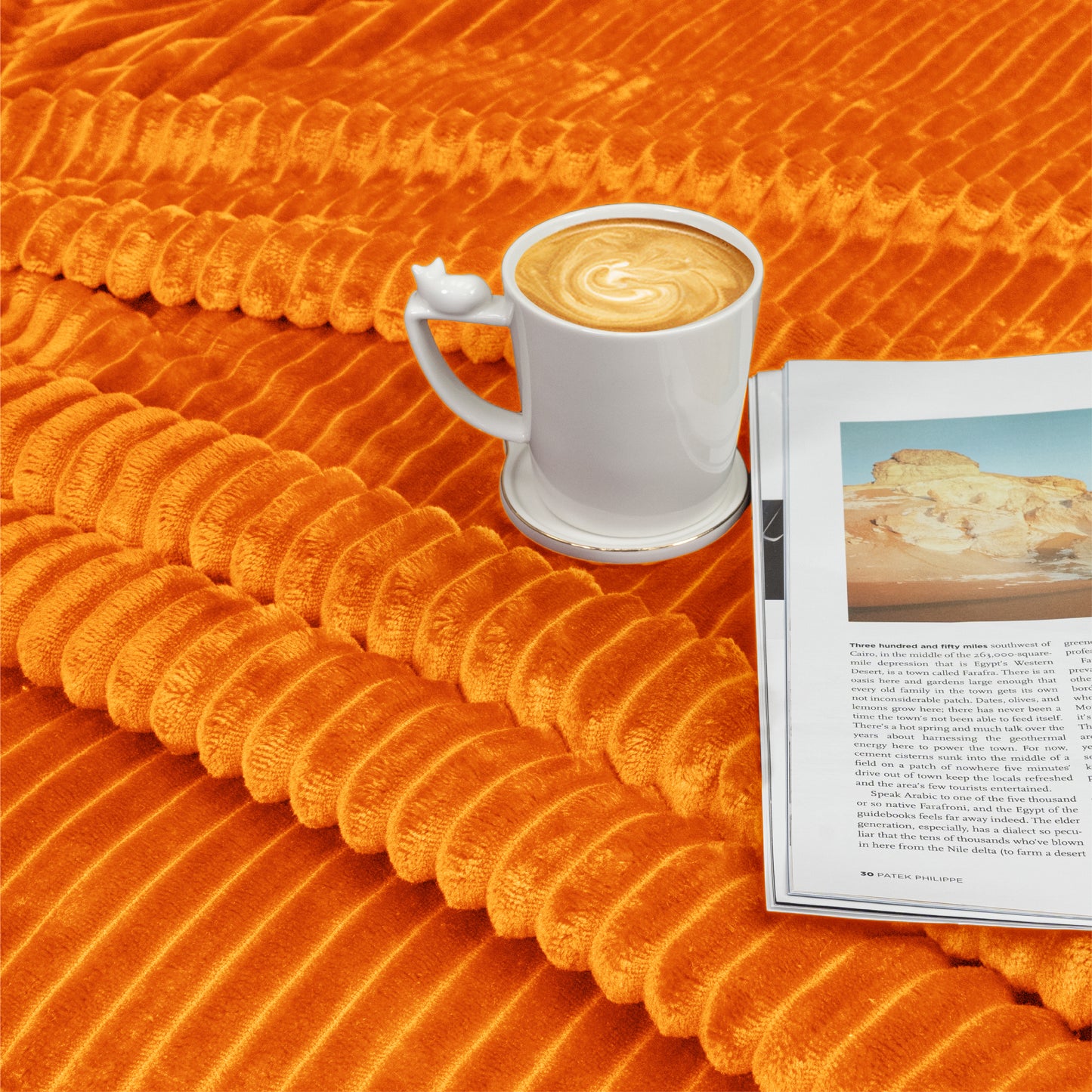 Ribbed Fleece Throw Blanket