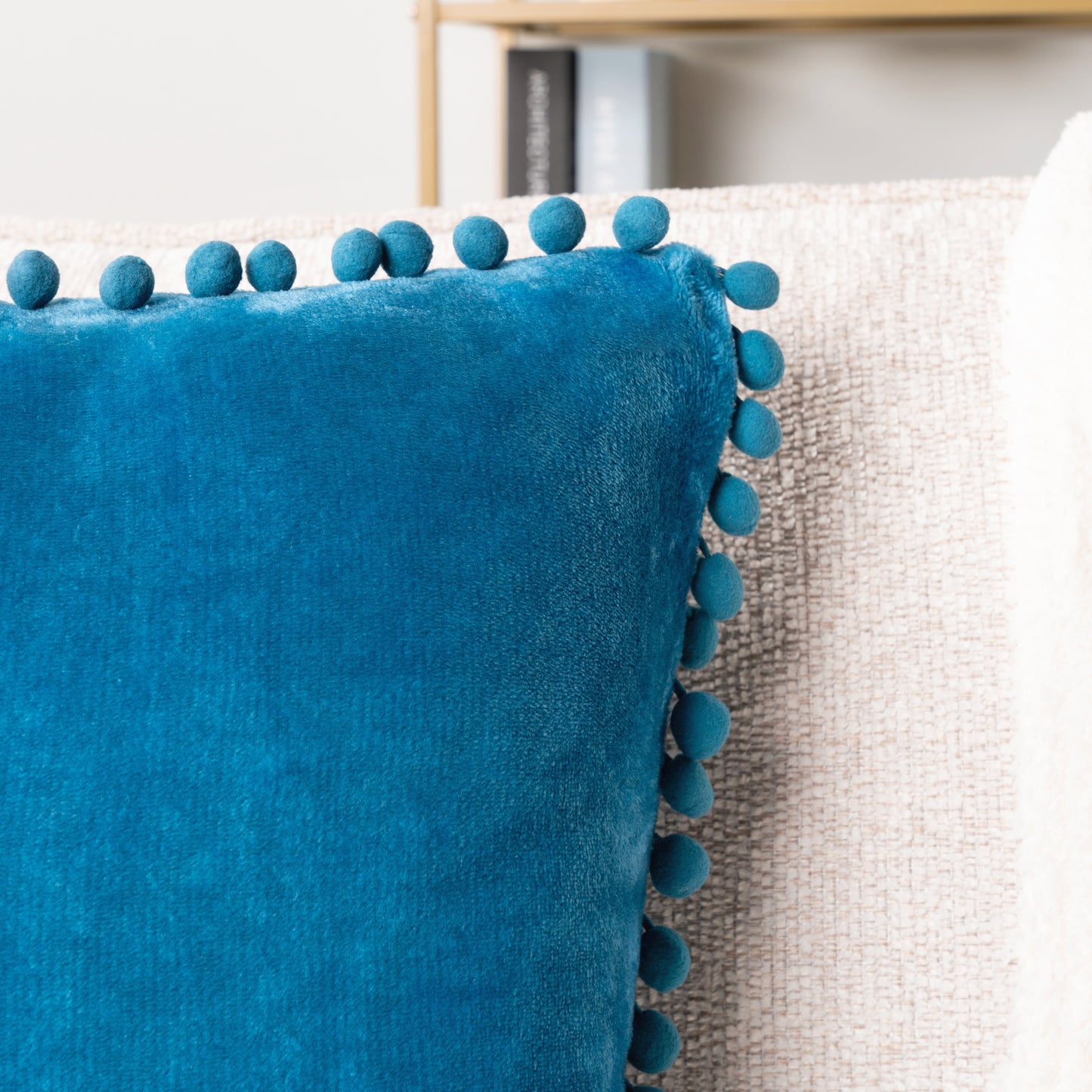 Pom Pom Fringe Fleece Pillow Cover - Set of 2