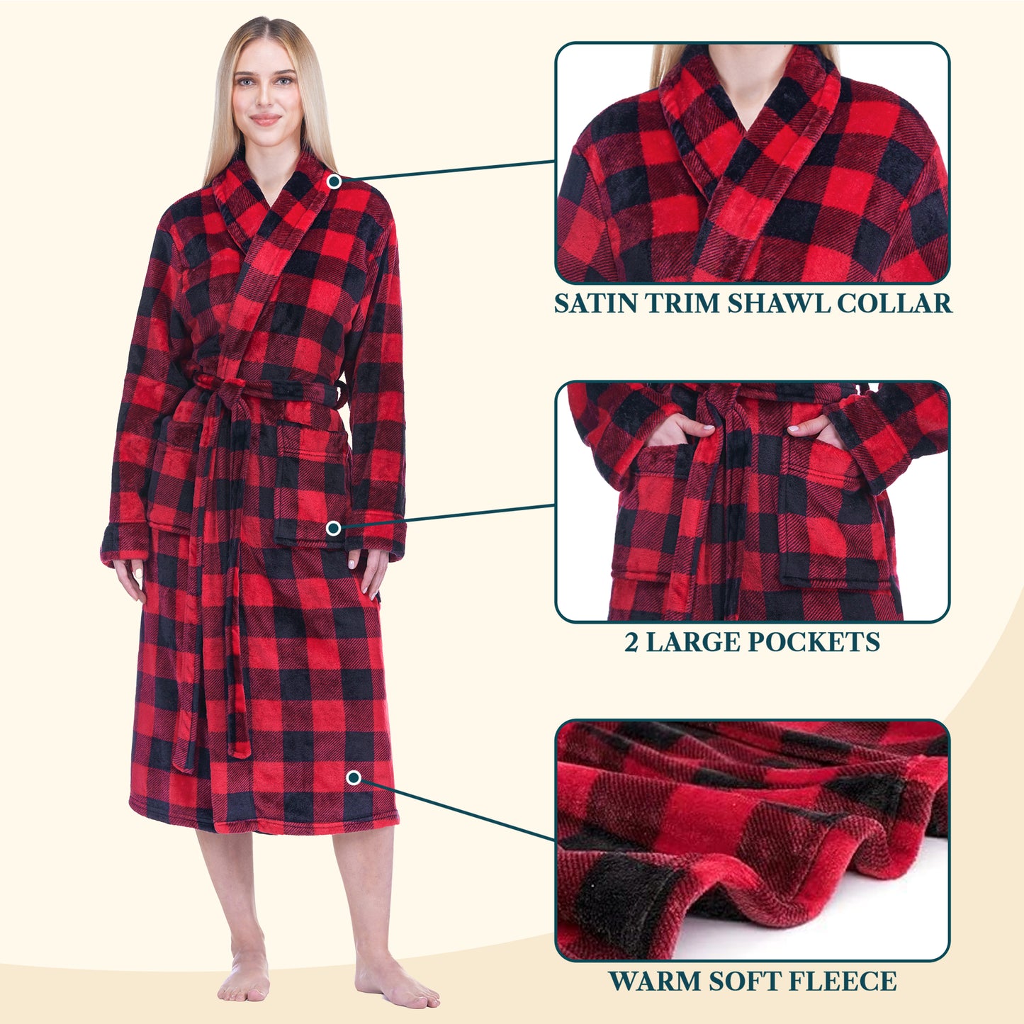 Women's Checkered Robe