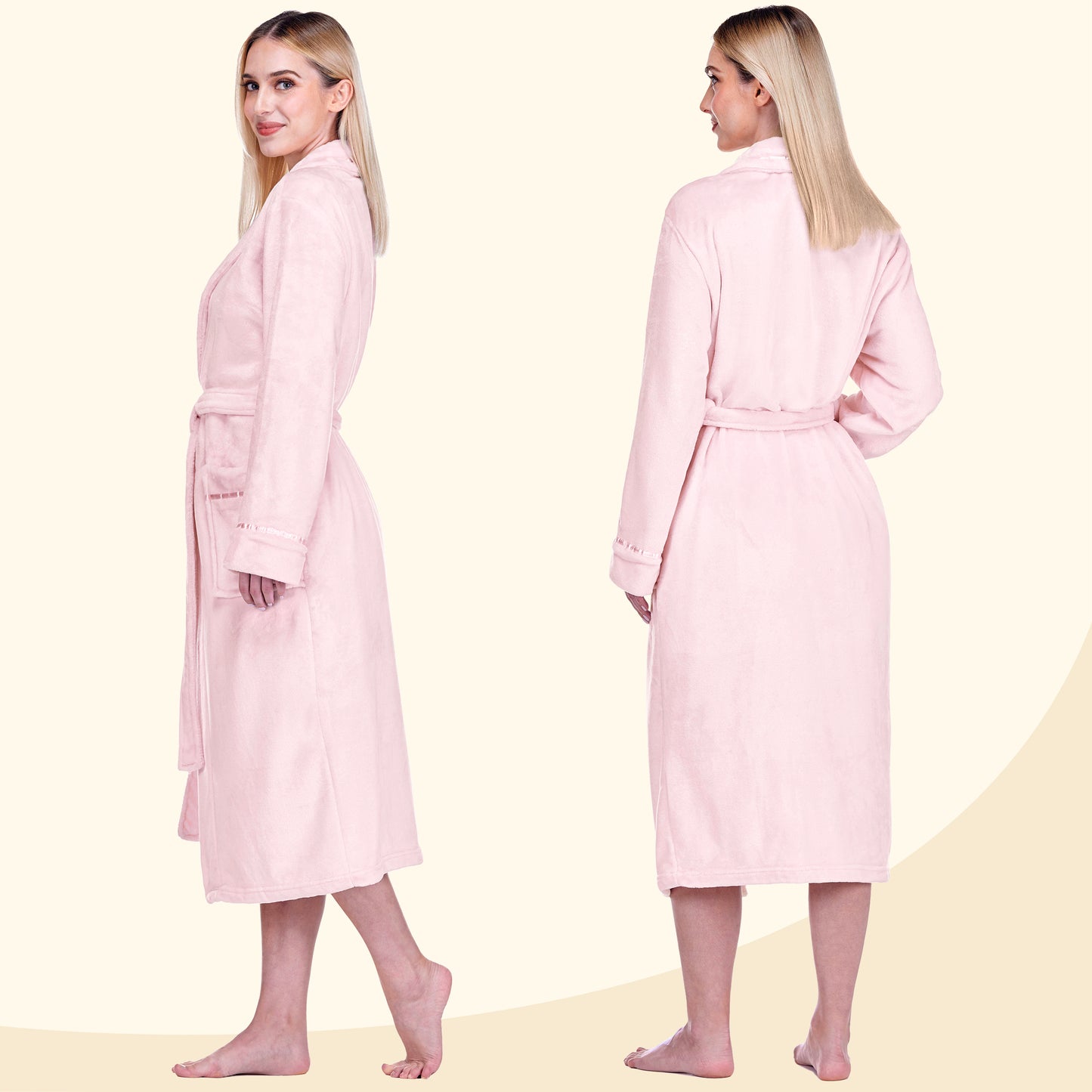 Women's Satin Trim Fleece Robe