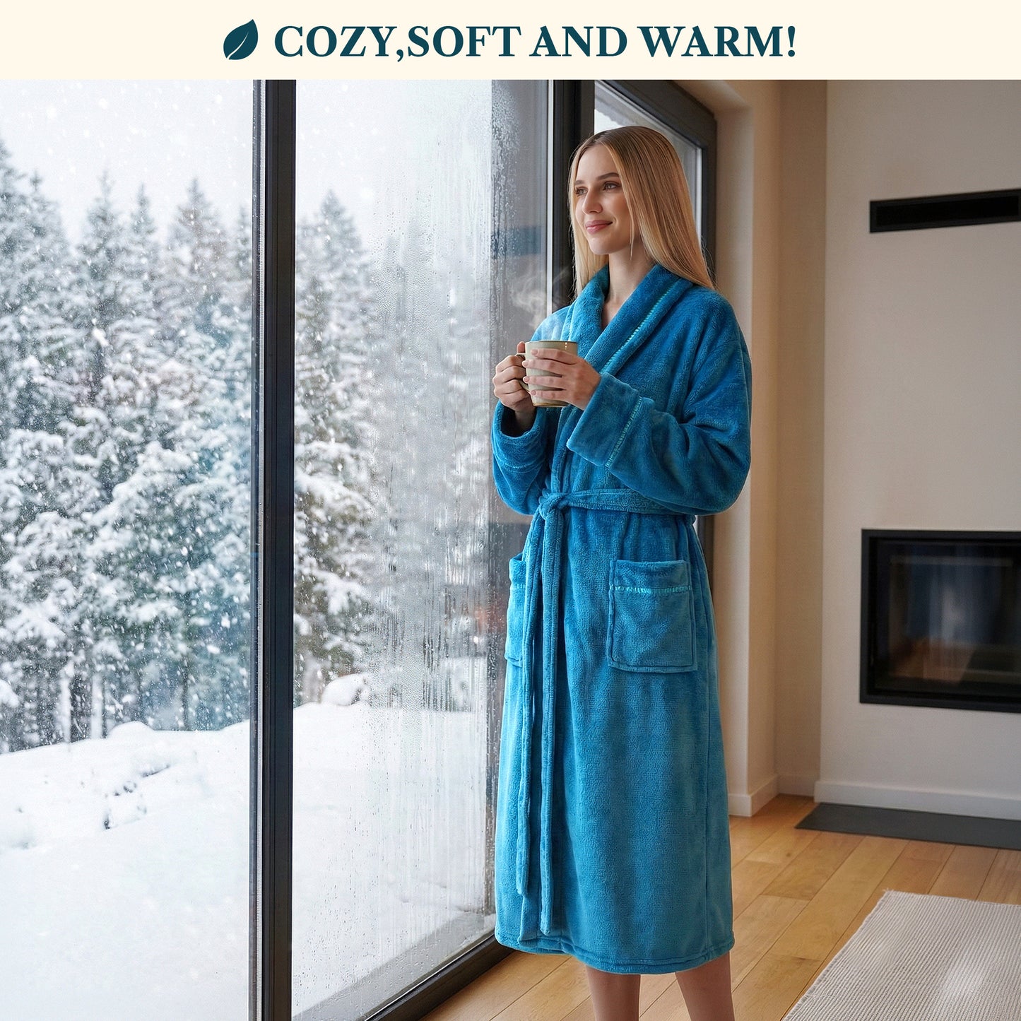 Women's Satin Trim Fleece Robe