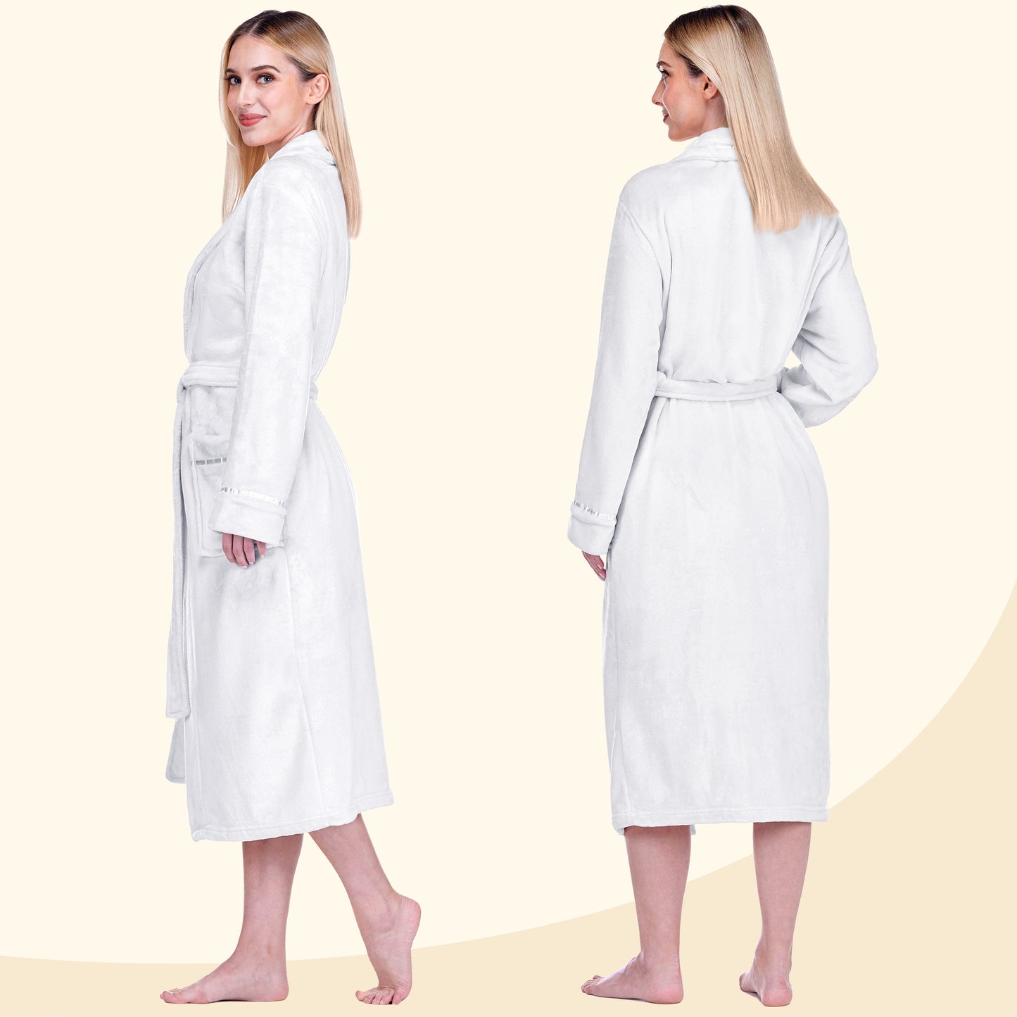 Women's Satin Trim Fleece Robe
