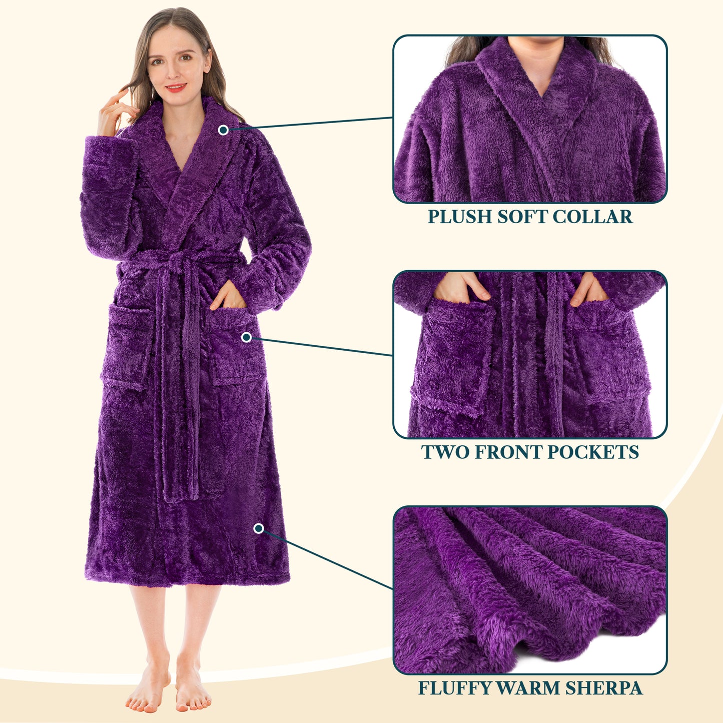 Women's Sherpa Fluffy Robe
