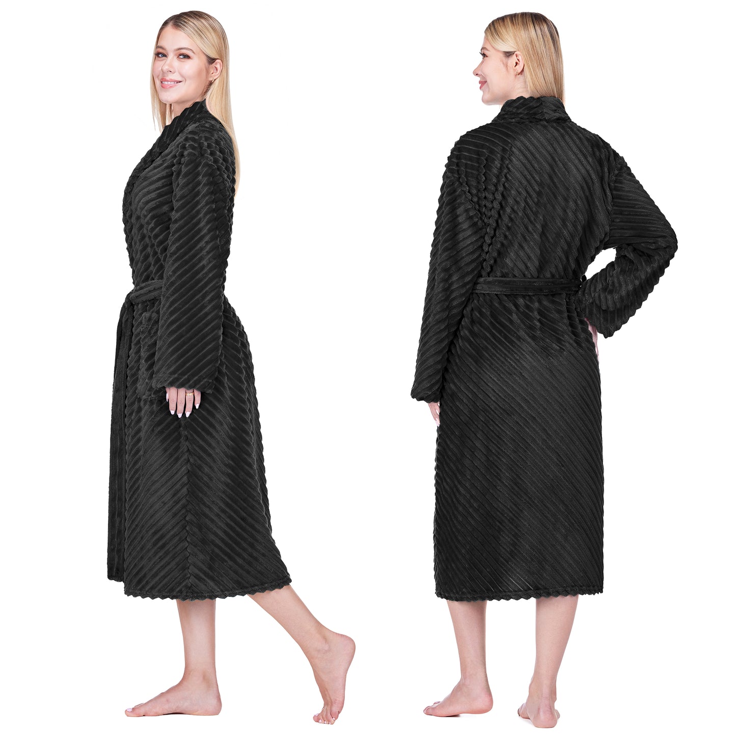 Women's Ribbed Fleece Robe