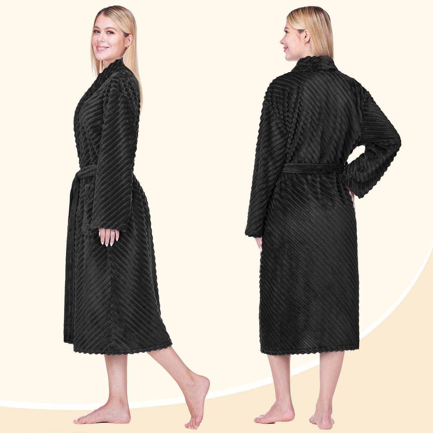 Women's Ribbed Fleece Robe