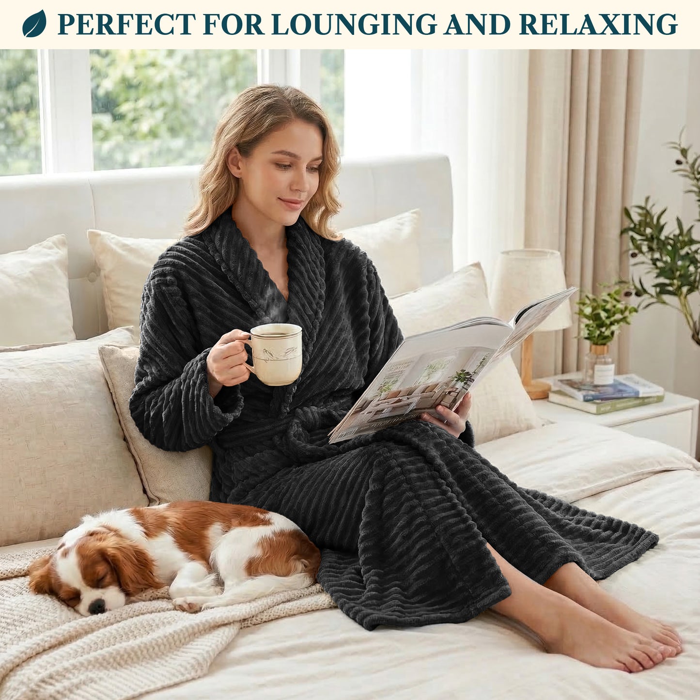 Women's Ribbed Fleece Robe