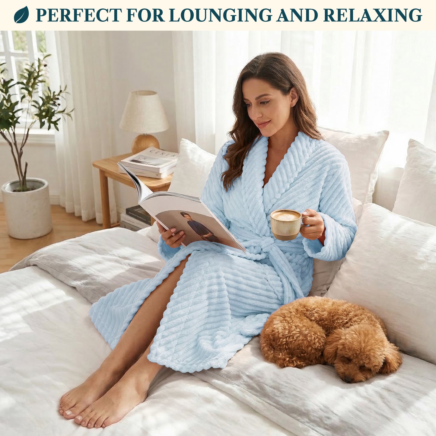 Women's Ribbed Fleece Robe
