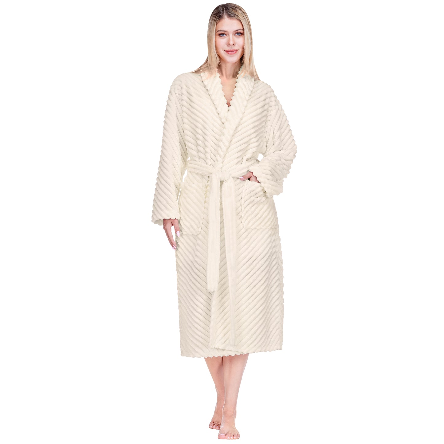 Women's Ribbed Fleece Robe